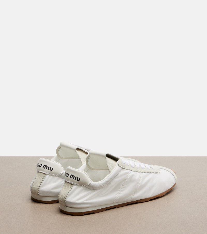 Miu Miu Plume suede-trimmed sneakers outlook