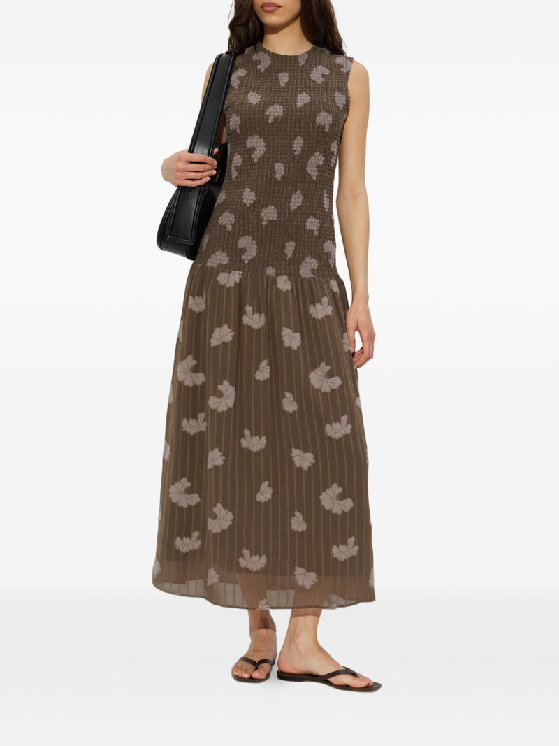 SAMSØE SAMSØE Safrida shirred floral-print midi dress outlook