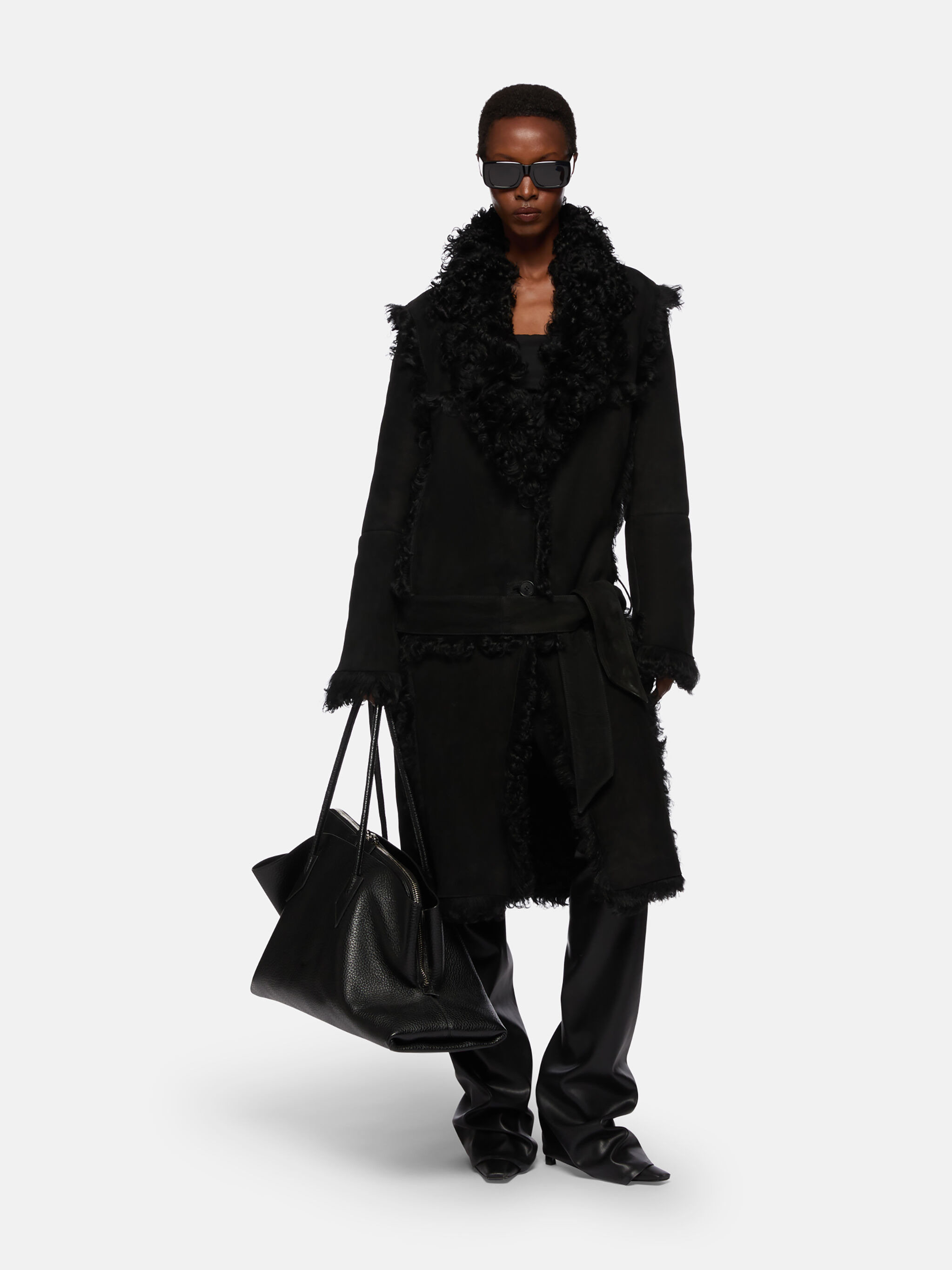 BLACK LONG COAT - 2