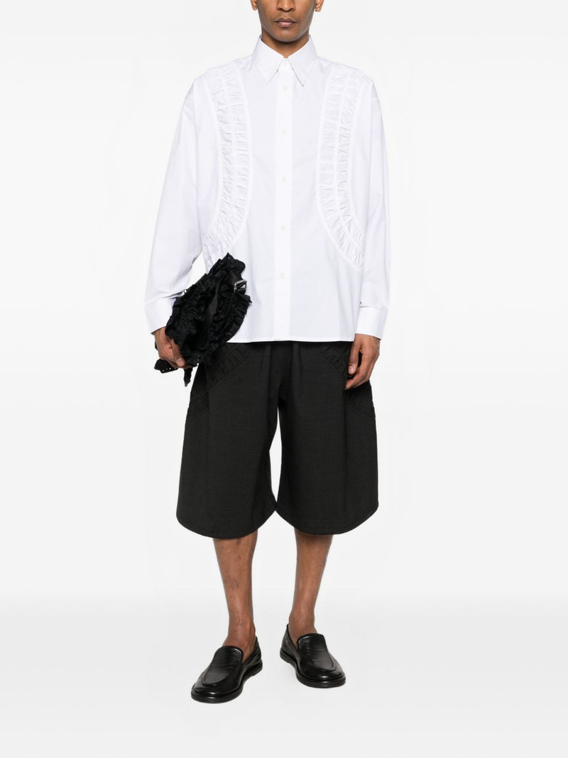 sage NATION Fossil ruched-panel oversized shirt outlook