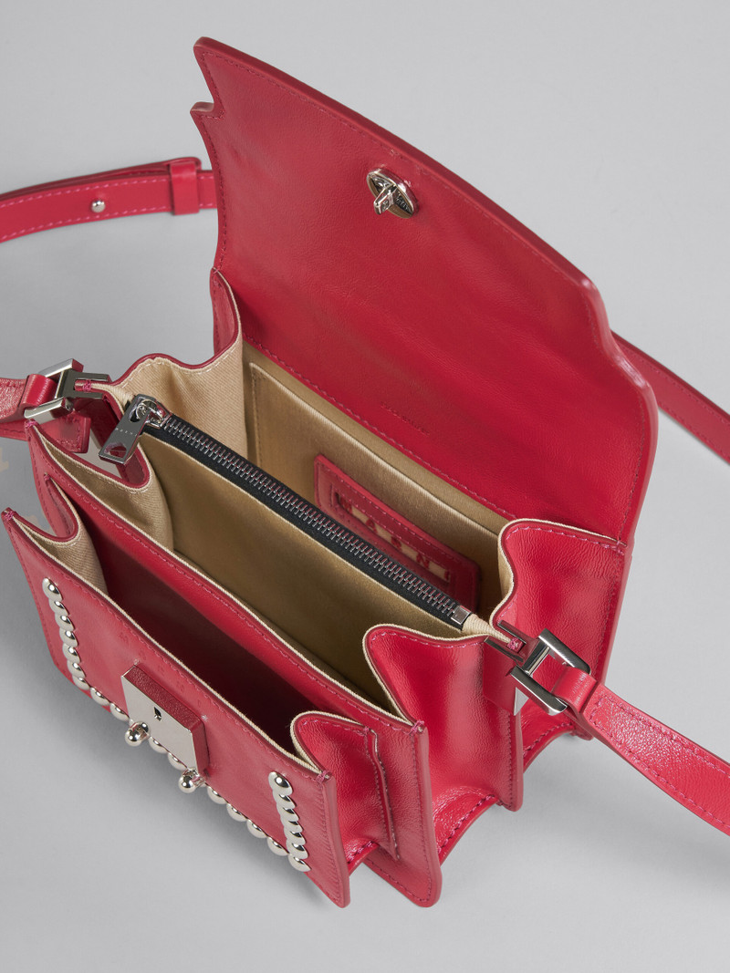 TRUNK SOFT MINI BAG IN RED LEATHER WITH STUDS 4