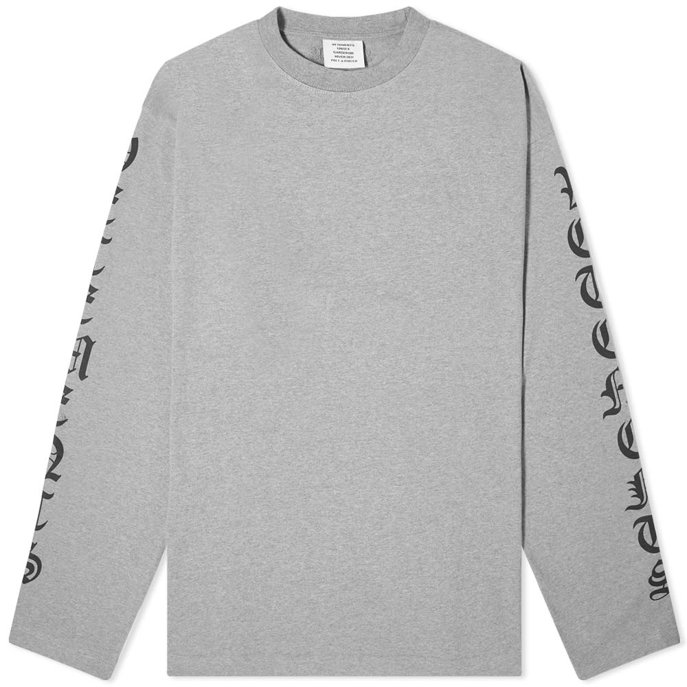 VETEMENTS Long Sleeve Gothic Font Oversized Tee - 1