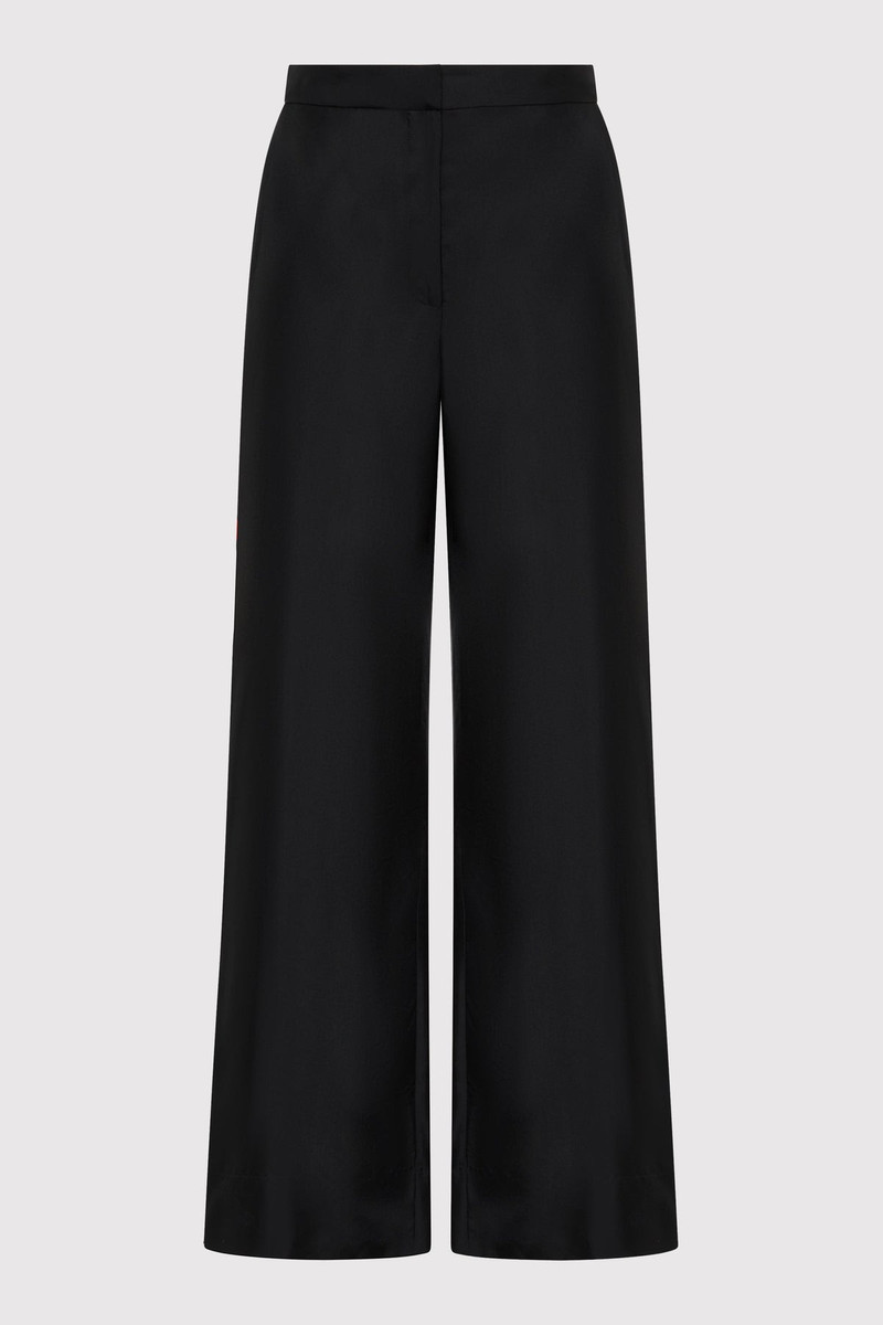 Silk Twill Pants - Black 1