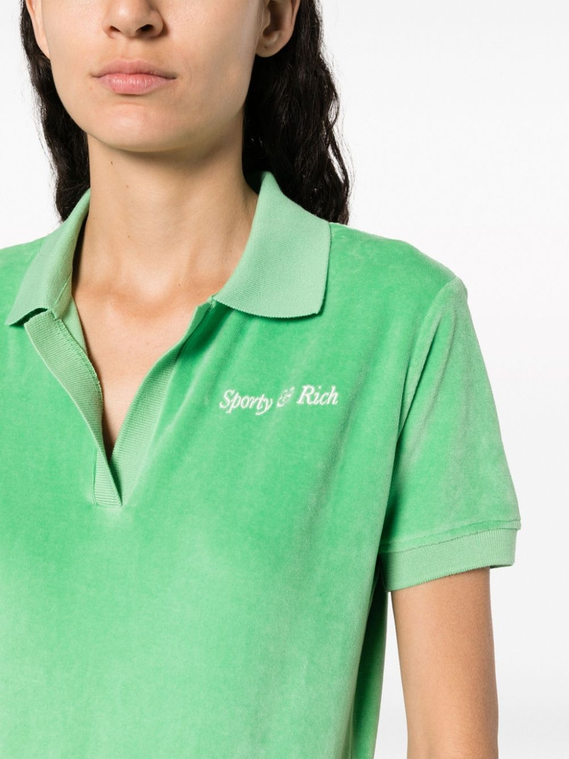 towelling-finish logo-embroidered polo shirt 5