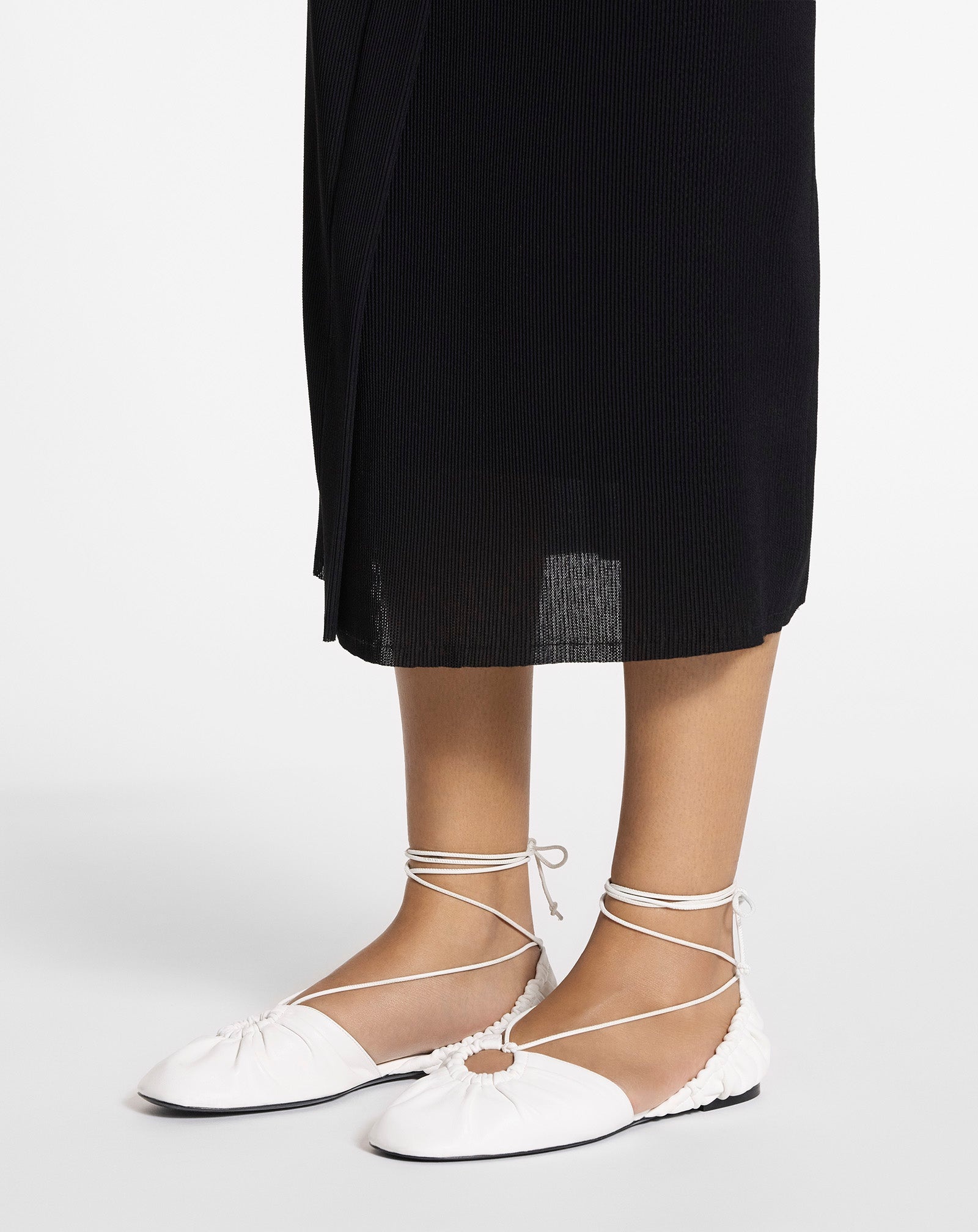 MESURE LACE-UP LEATHER BALLERINA - 8