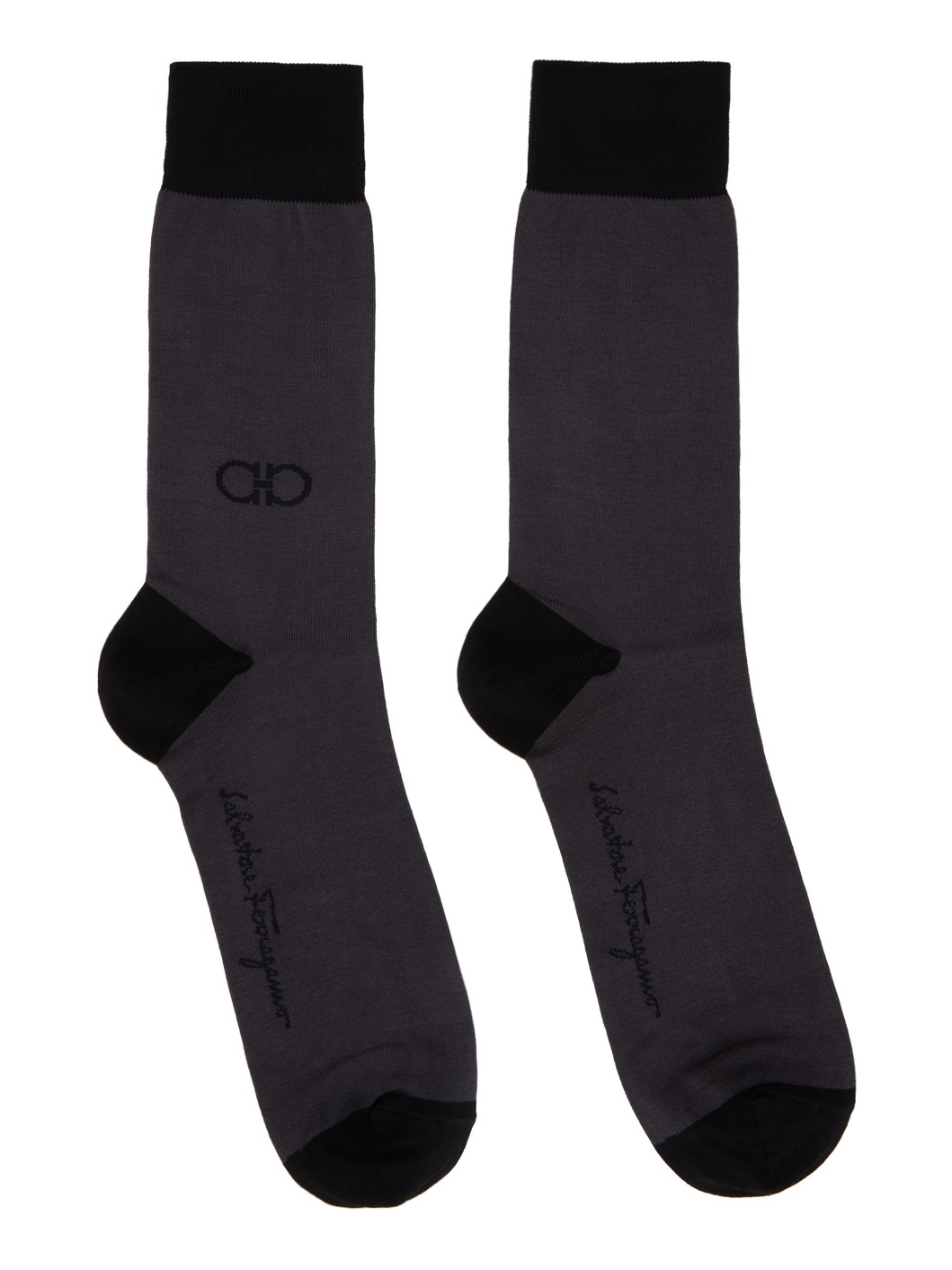 Gray & Black Gancini Socks - 1