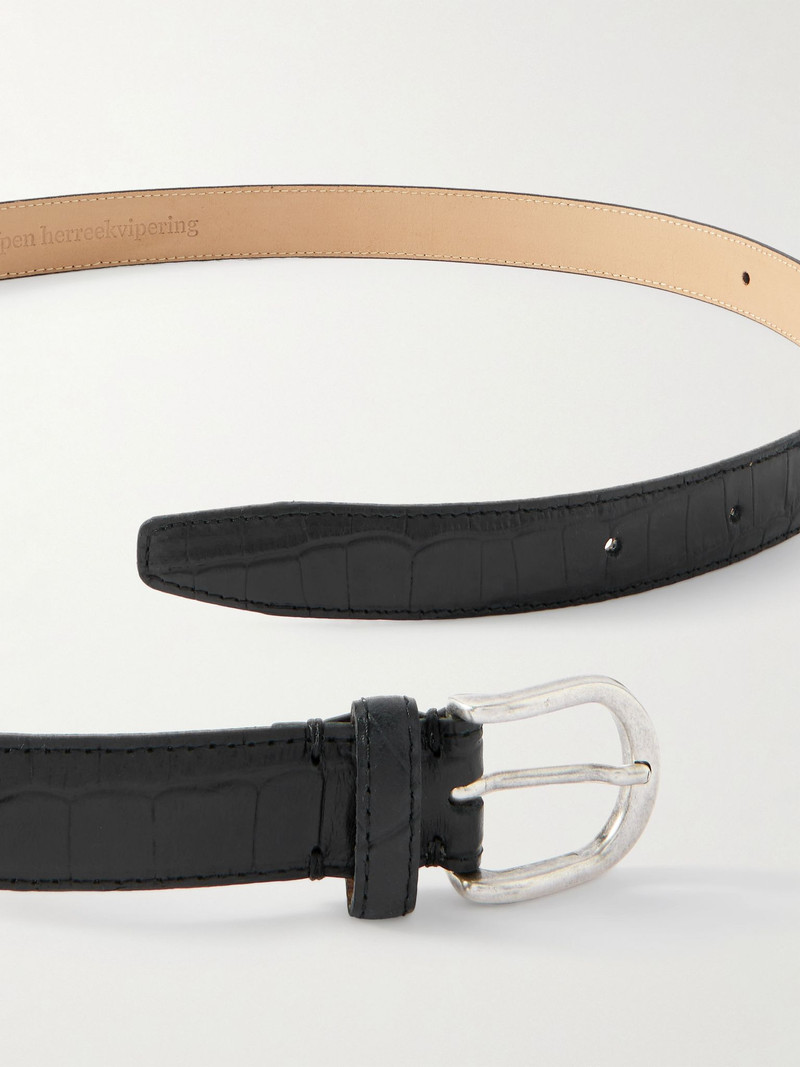mfpen Occasion 2.5cm Croc-Effect Leather Belt Black outlook