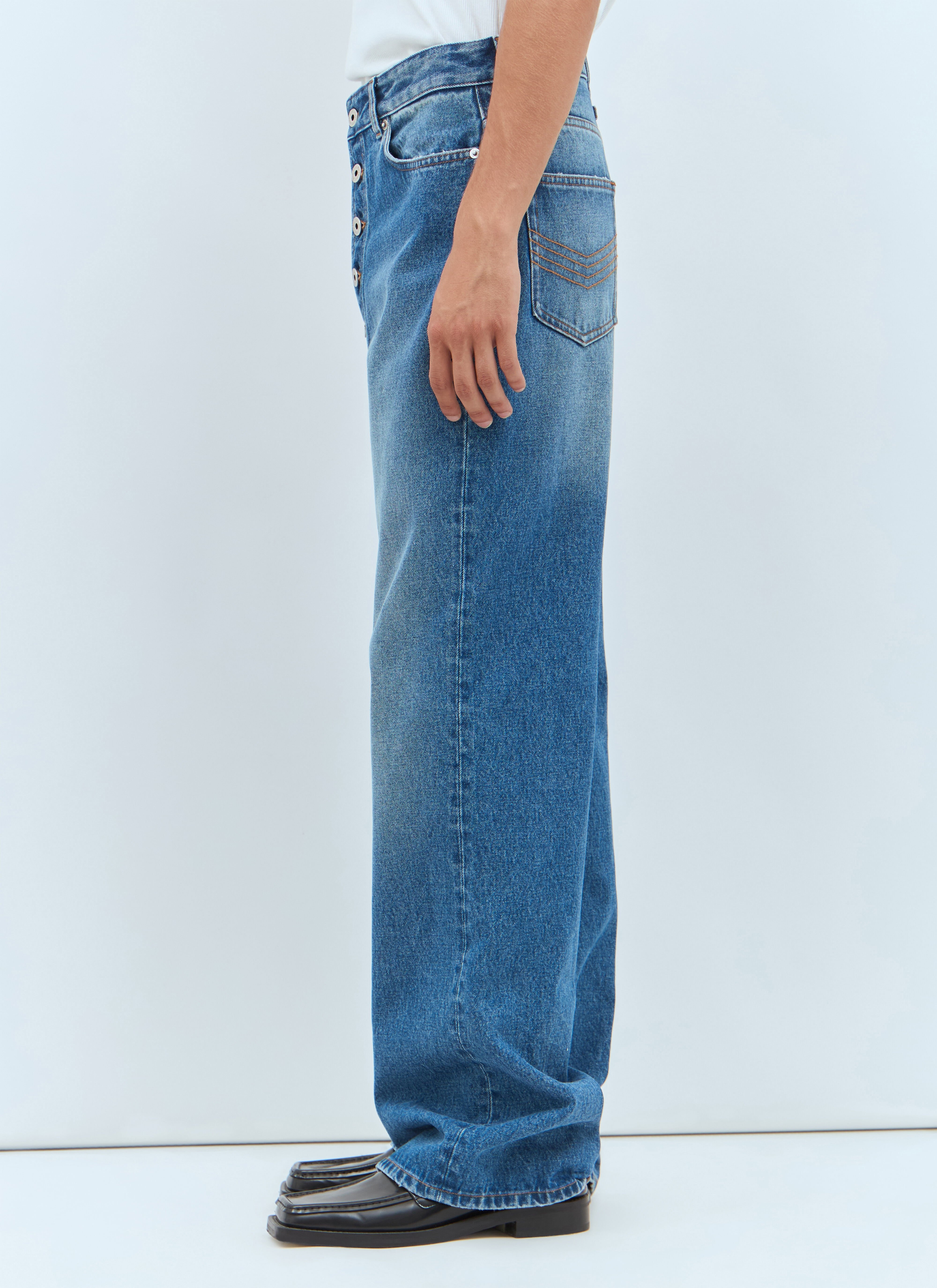 Buttoned Leg Jeans - 5