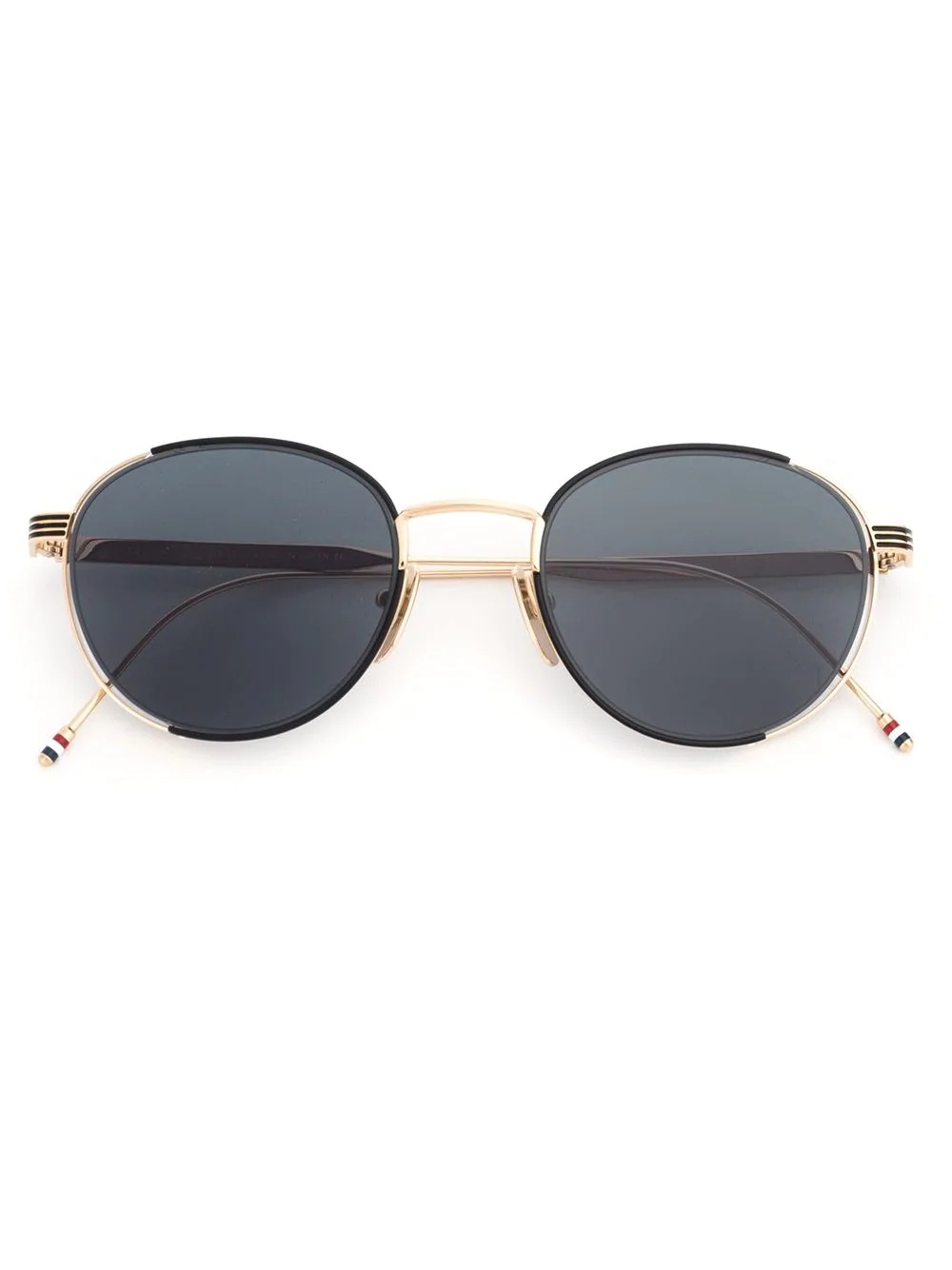 Black Enamel & 12k Gold Sunglasses - 1