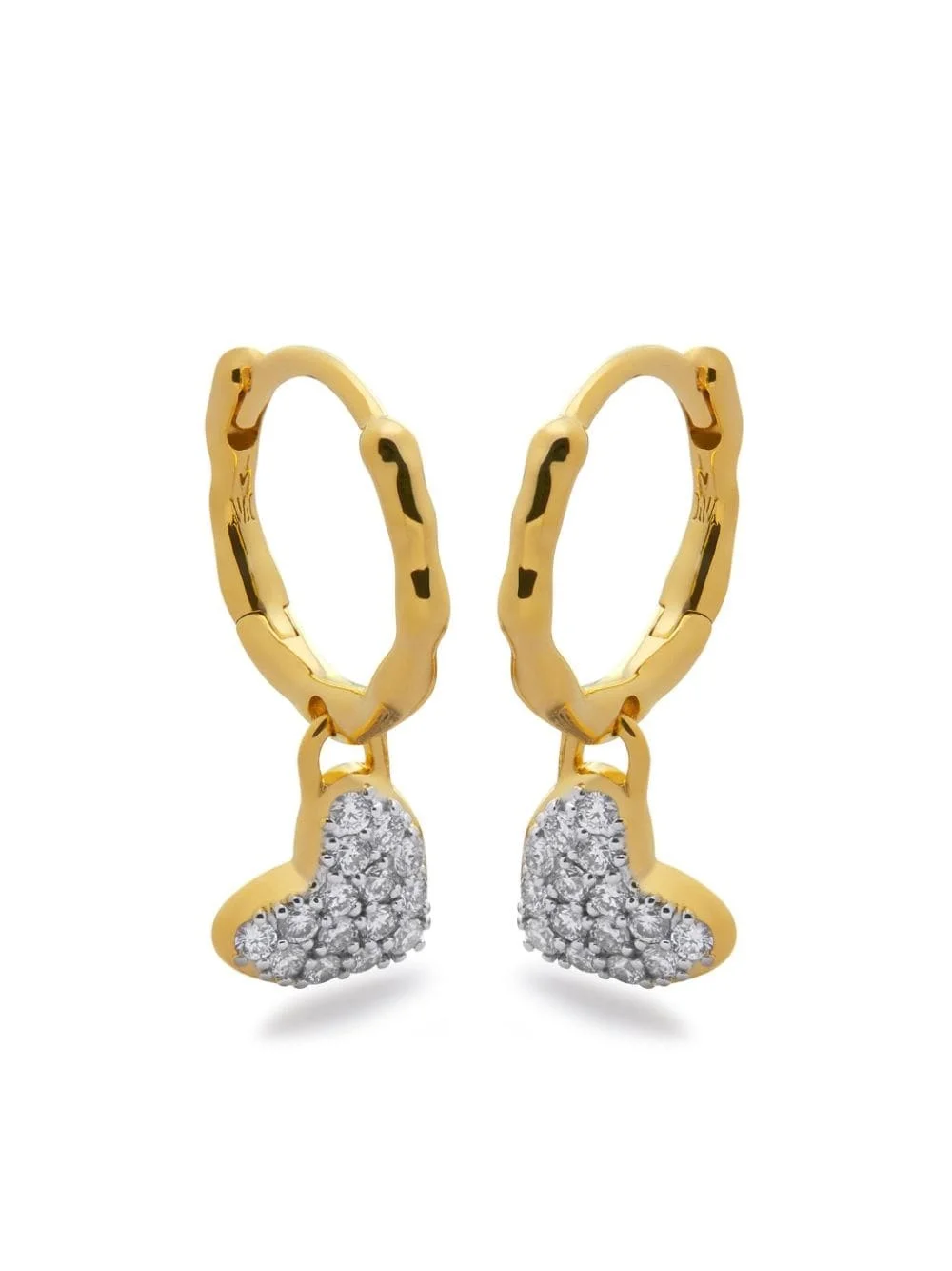 heart-pendant hoop earrings - 1