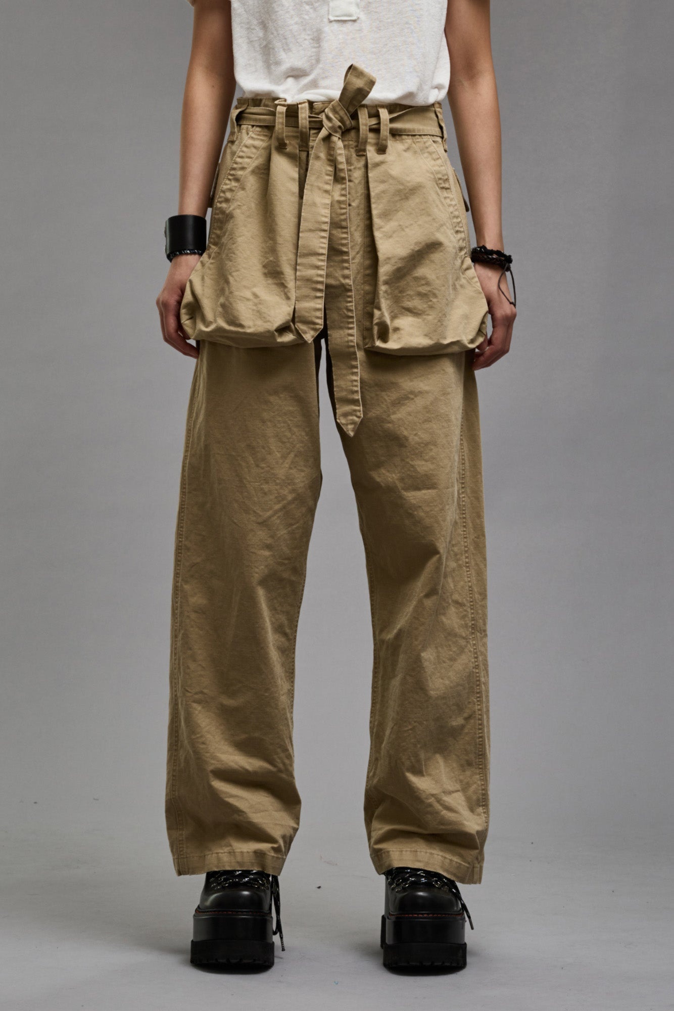 BELTED UTILITY PANT - KHAKI RIPSTOP - 1