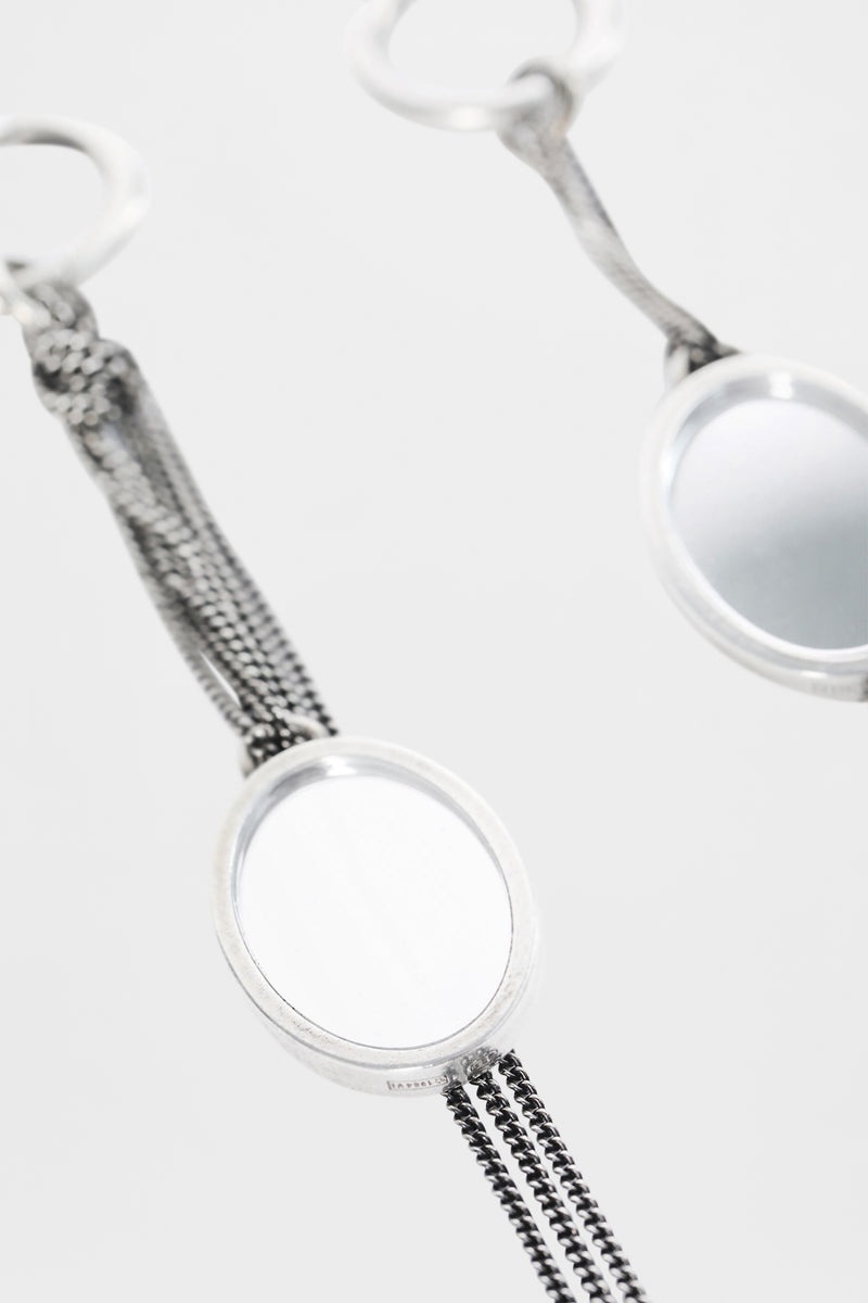 Ann Demeulemeester Alda Mirror シルバーミラーチェーンピアス Ann Demeulemeester Alda Mirror Earrings | REVERSIBLE
