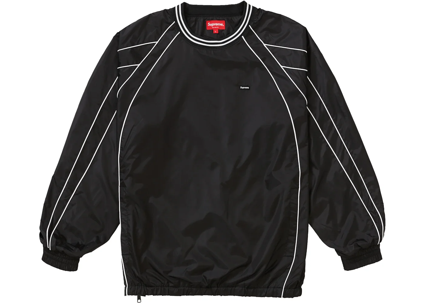 Supreme Piping Warm Up Pullover Black - 1
