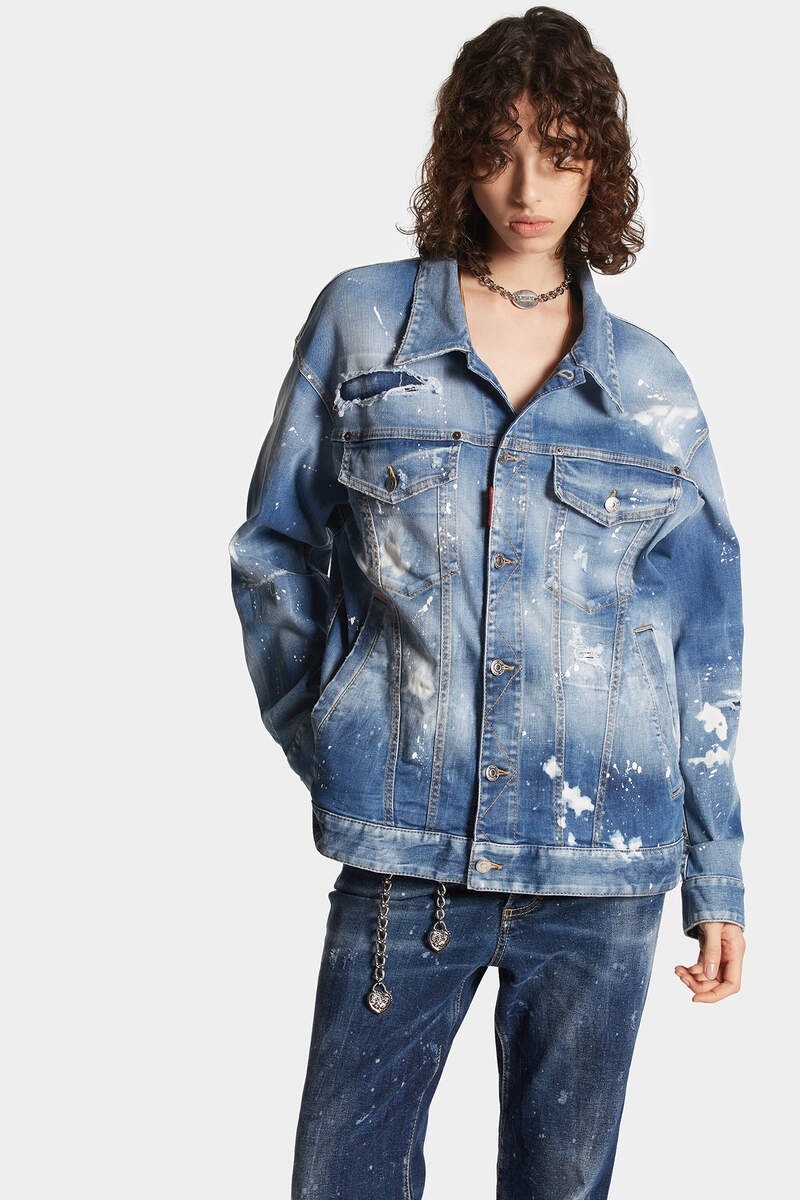 MEDIUM ICE SPOTS WASH OVER JEANS JACKET - 4