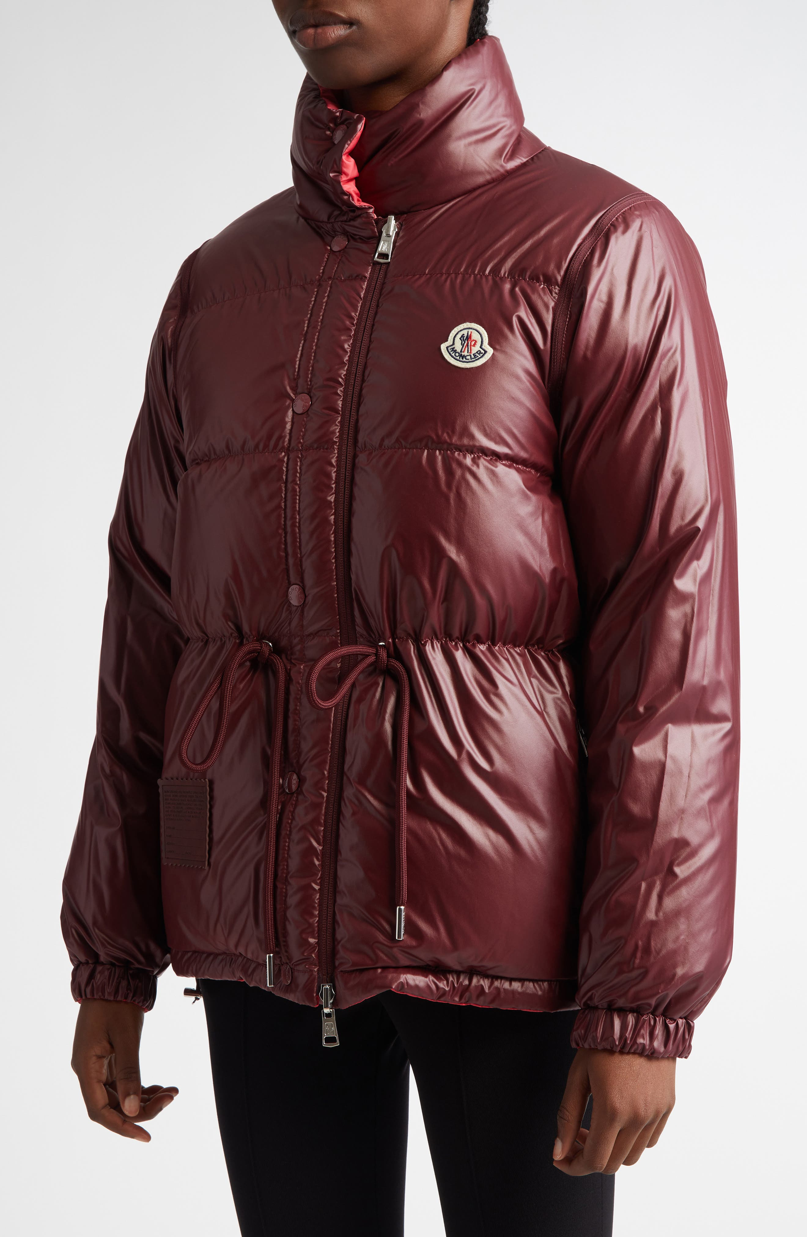 Moncler Verone Convertible Down Puffer Jacket in Red at Nordstrom - 2