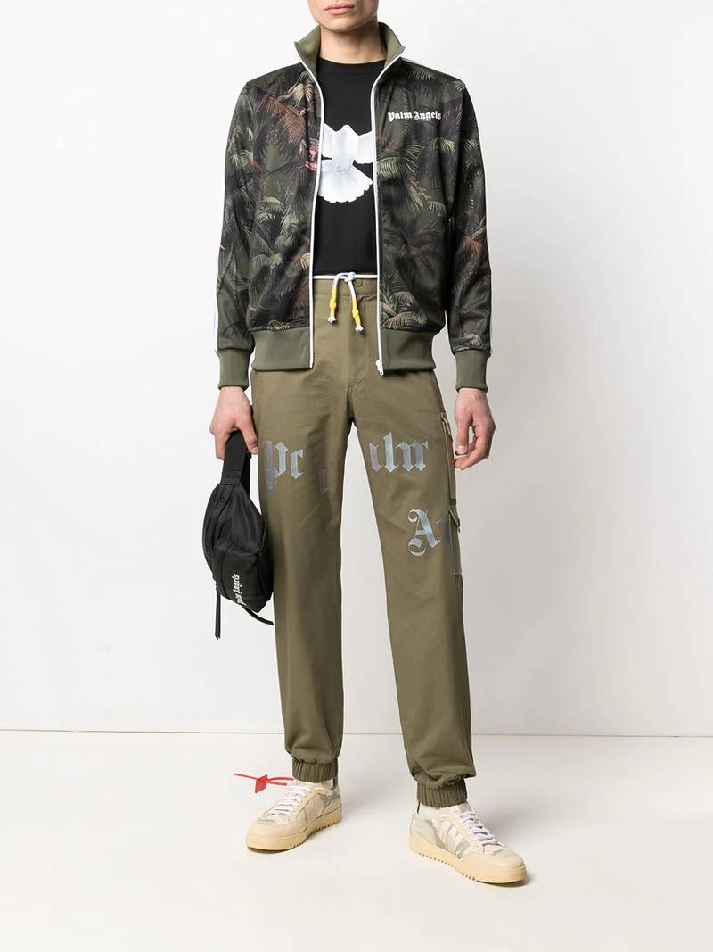 Palm Angels logo-print cargo trousers outlook