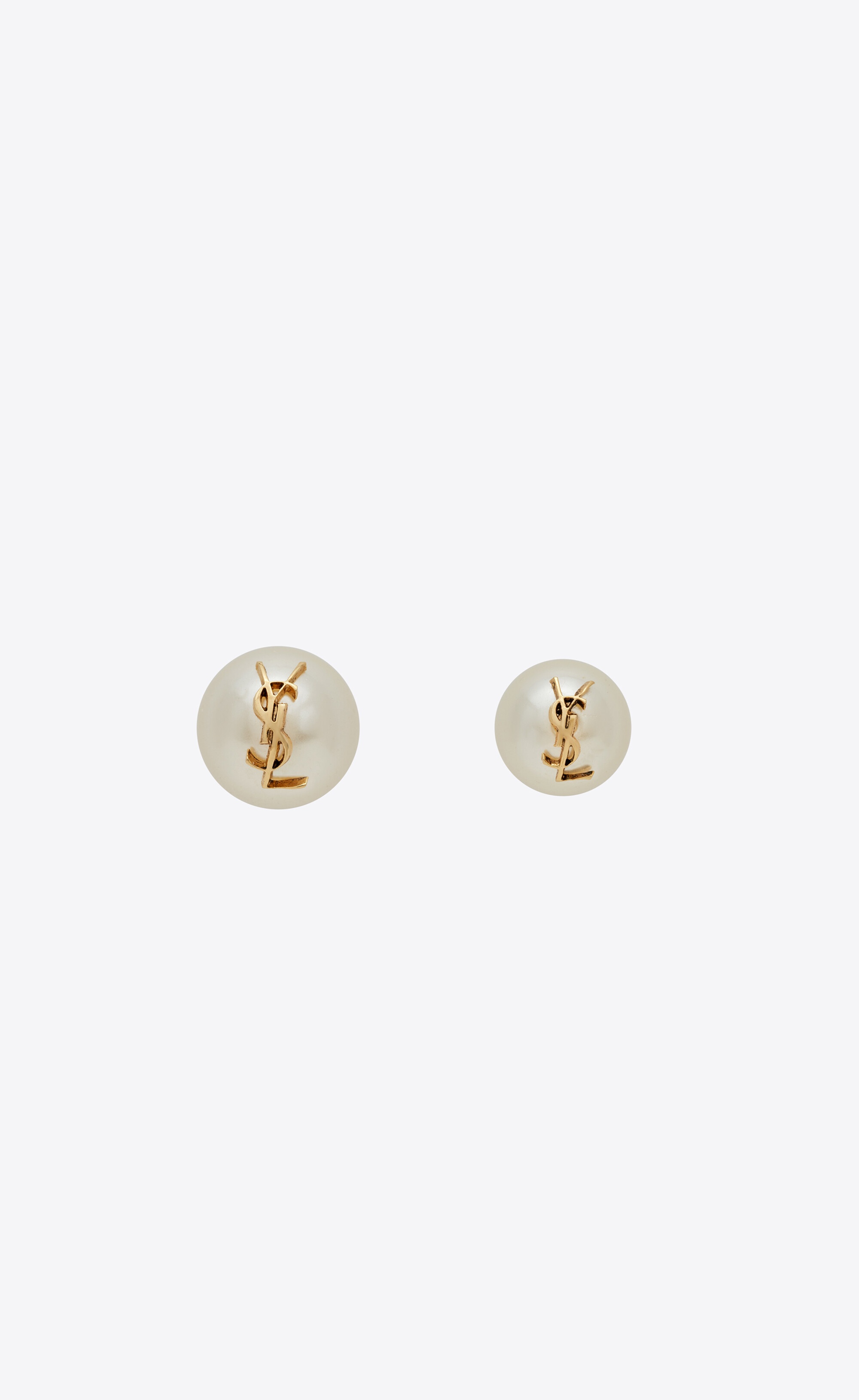 ysl pearl earrings in metal - 1