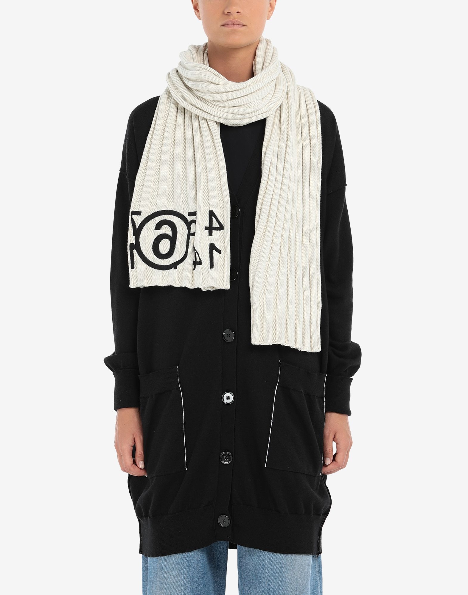 Embroidered logo scarf - 4