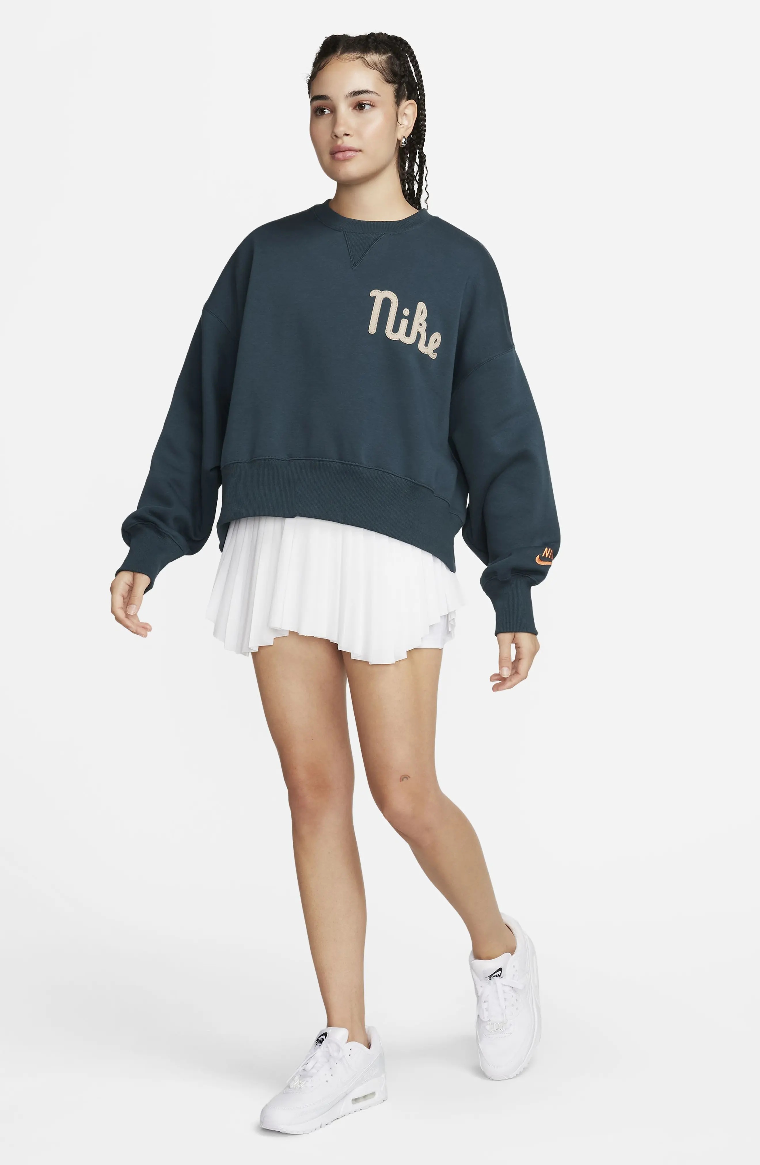 Sportswear Oversize Fleece Sweatshirt in Deep Jungle/Khaki - 6