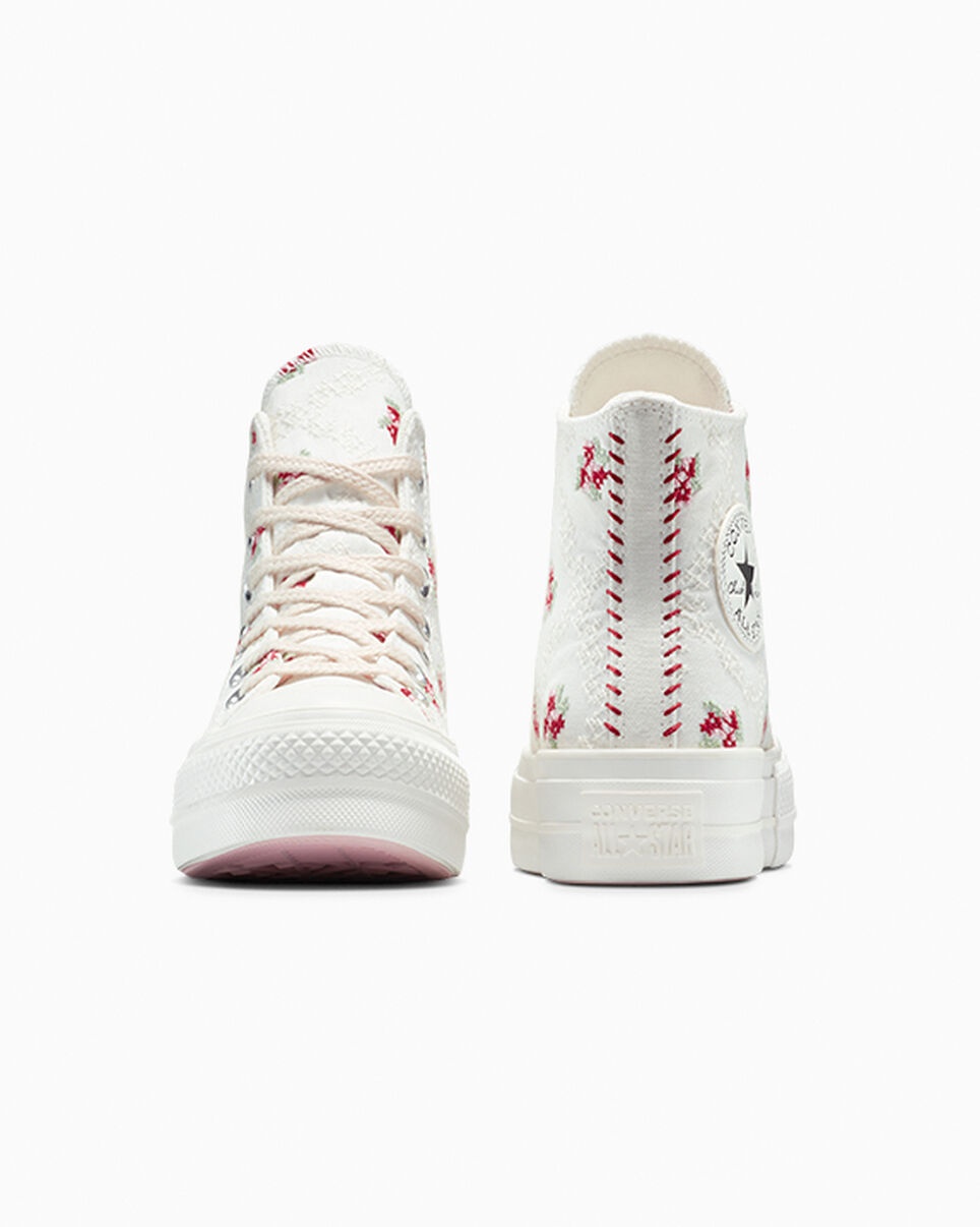 Chuck Taylor All Star Lift Platform Rose Cross Stitch - 7