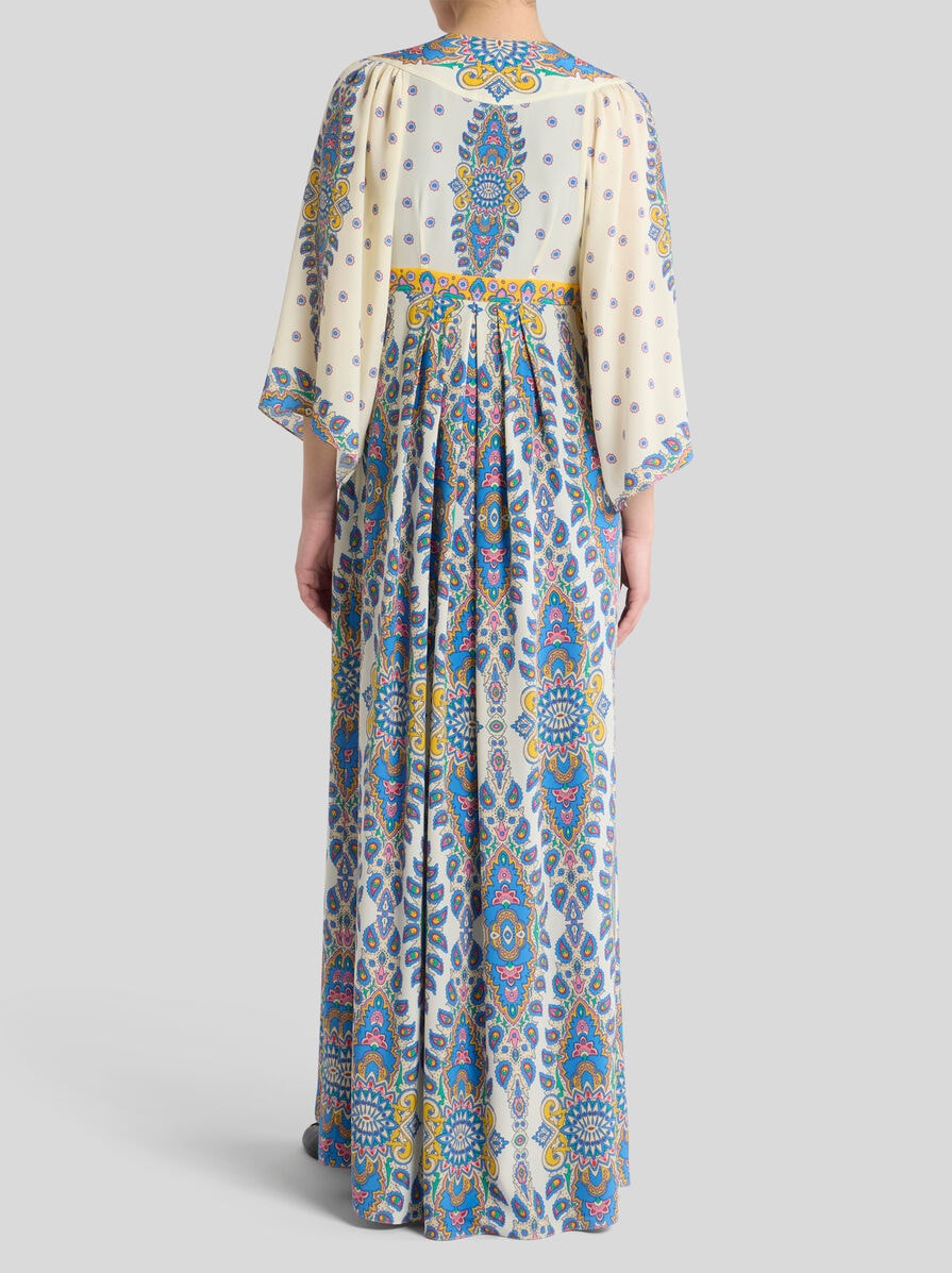 LONG PRINTED SILK DRESS - 4