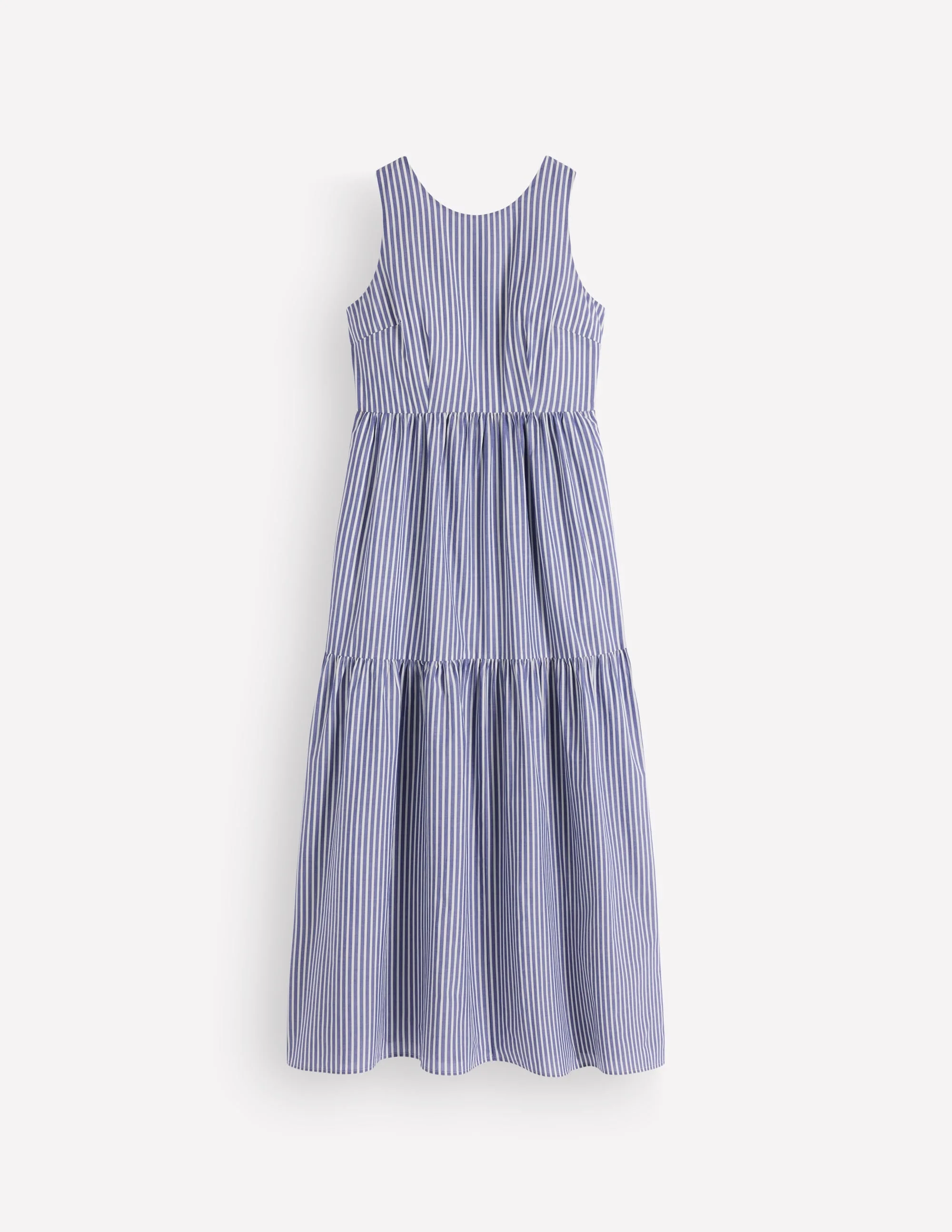 Sleeveless Poplin Dress-Surf the Web Stripe - 1