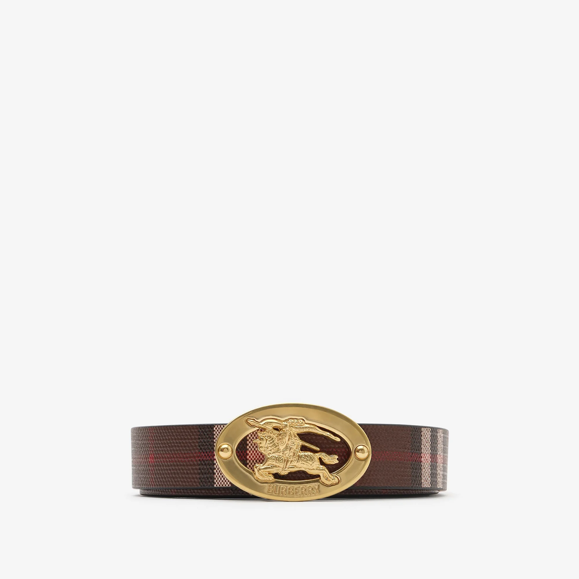 Thin Reversible Check Oval Belt - 1