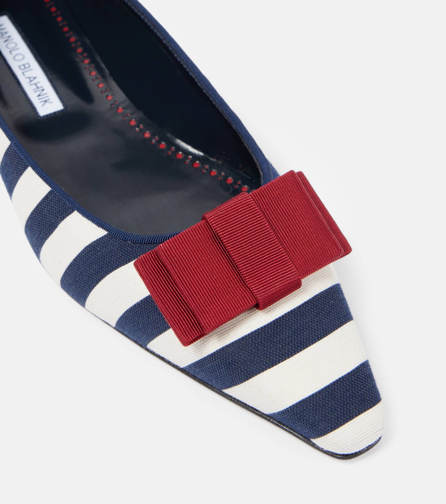Reador bow-detail striped ballet flats - 5