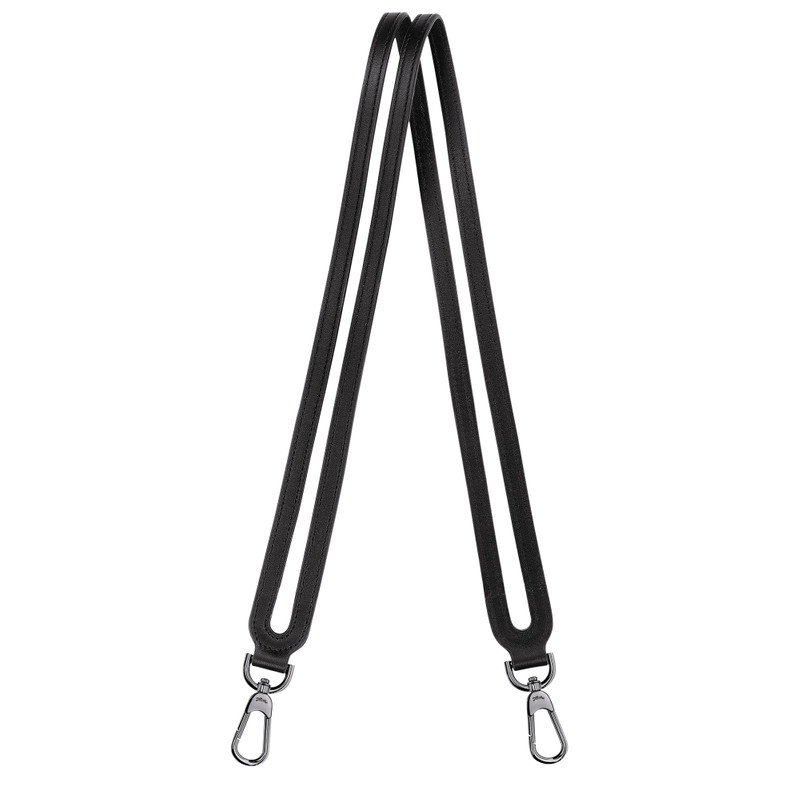 Le Pliage Xtra Shoulder strap Black - Leather 1