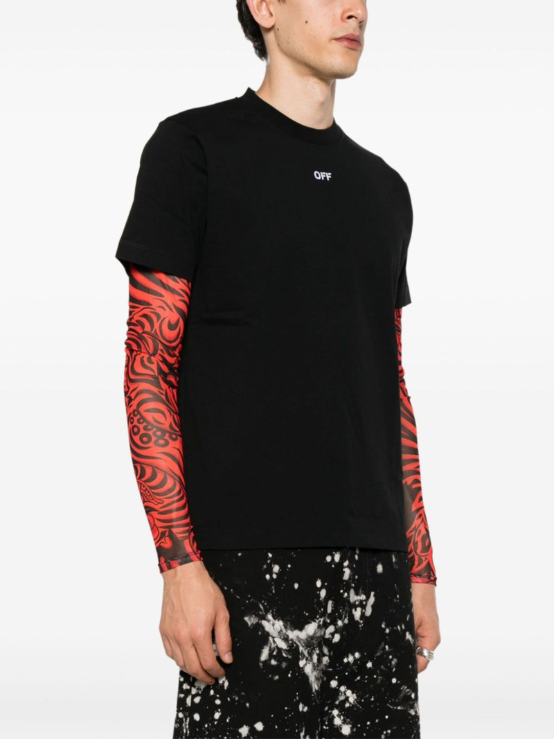 embroidered 로고 면 T 셔츠 4