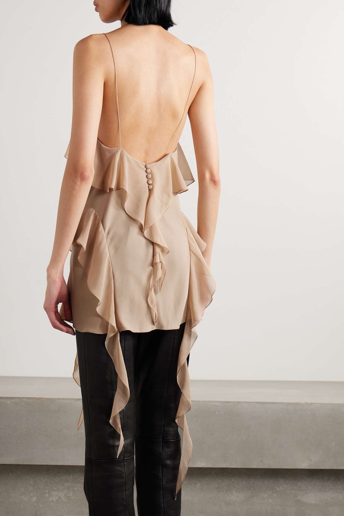 Piet ruffled silk-georgette camisole - 3