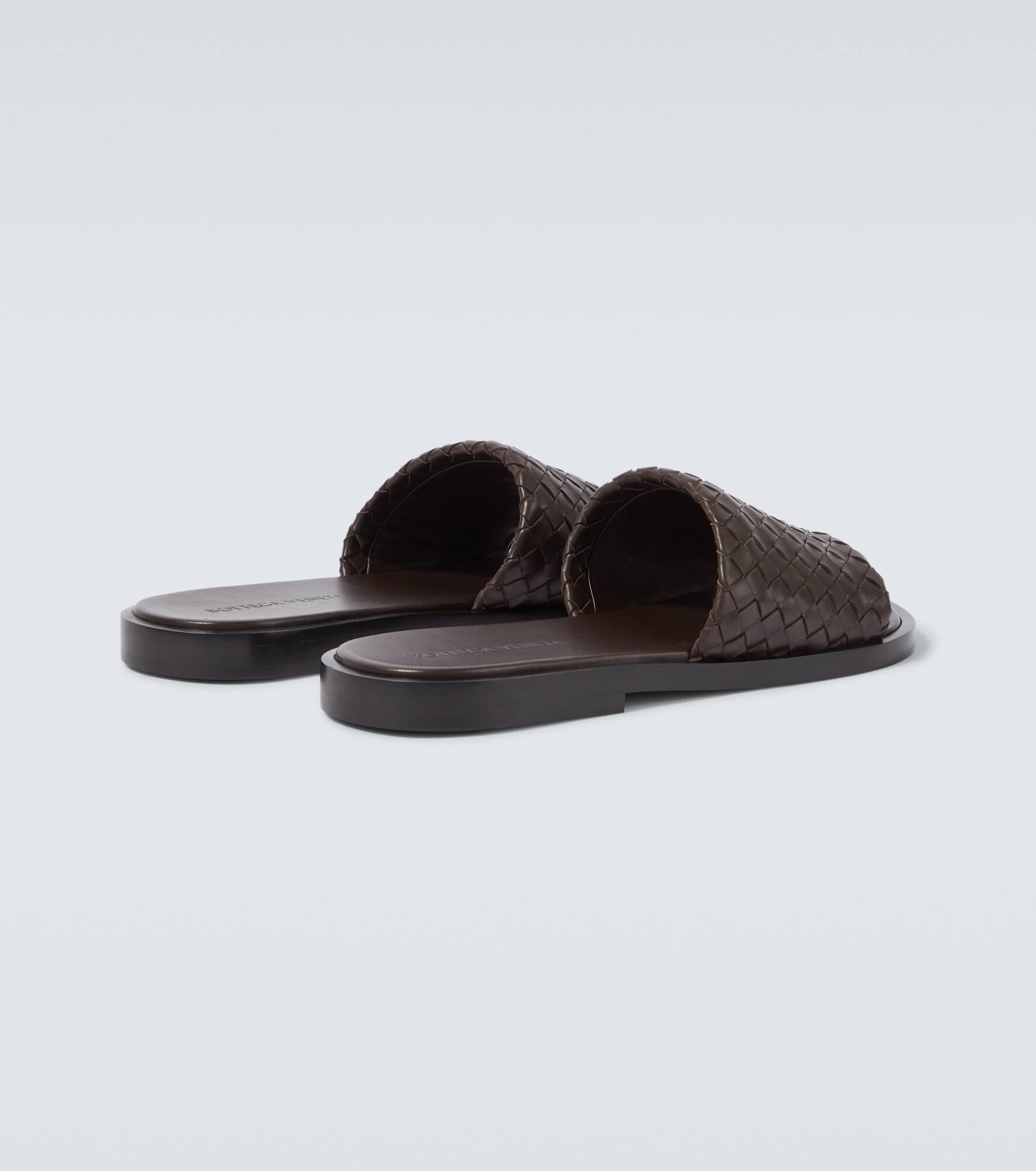 Elio Intrecciato leather slides - 6