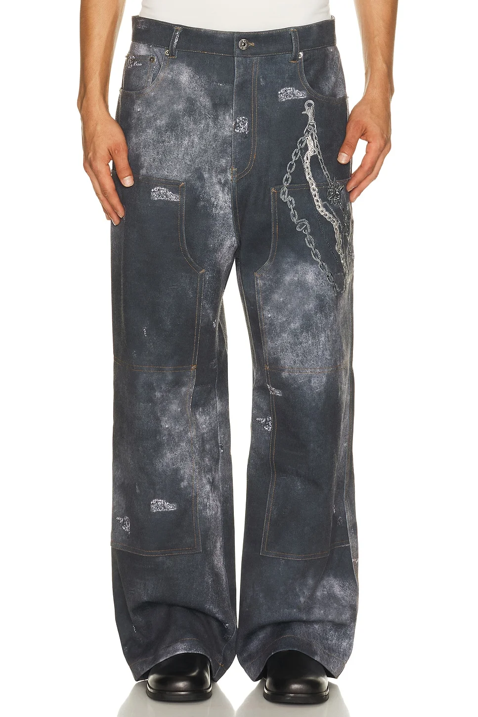 Trompe LOeil Denim Carpenter Pants - 1
