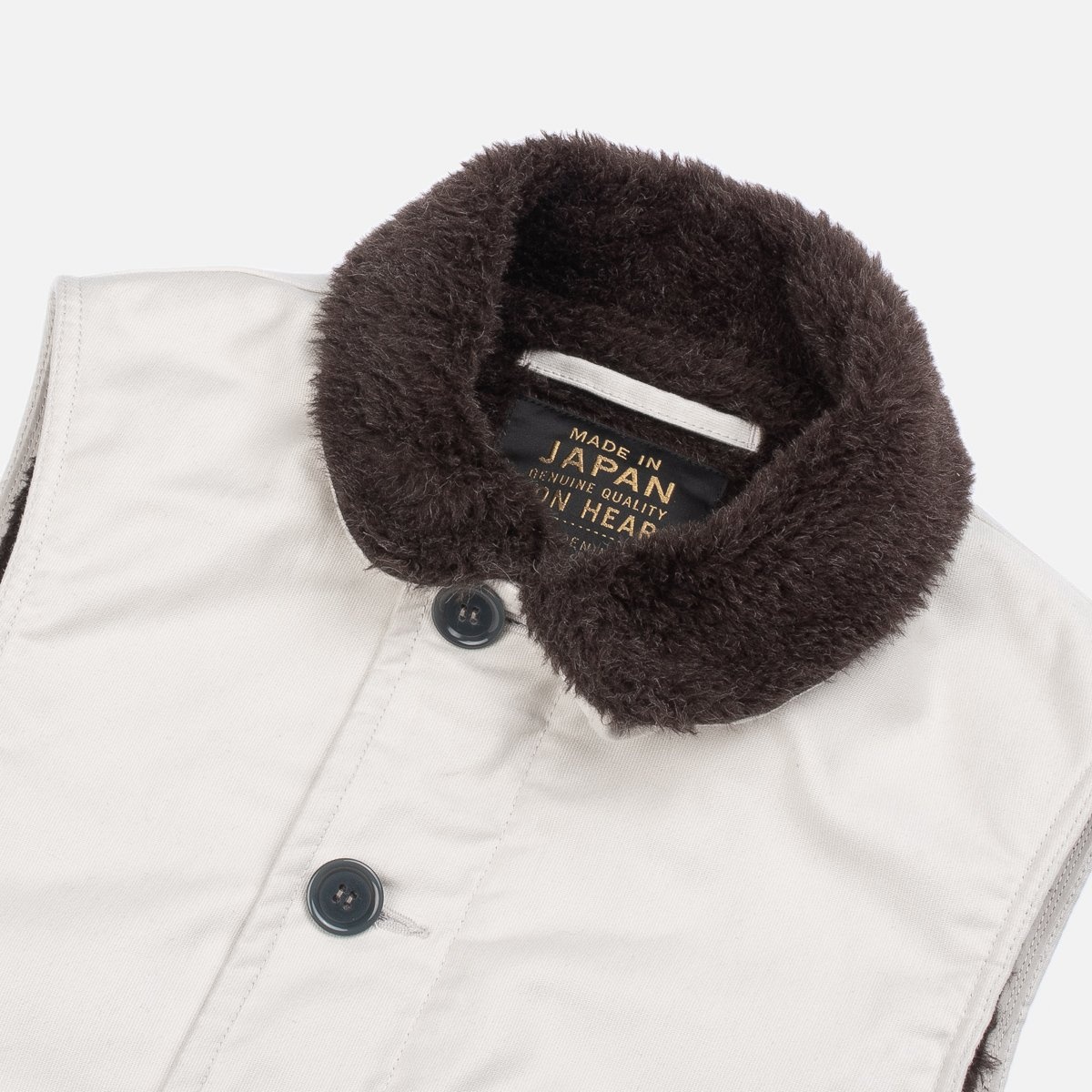 IHV-22-IVO Alpaca Lined Whipcord N1 Deck Vest - Ivory - 5