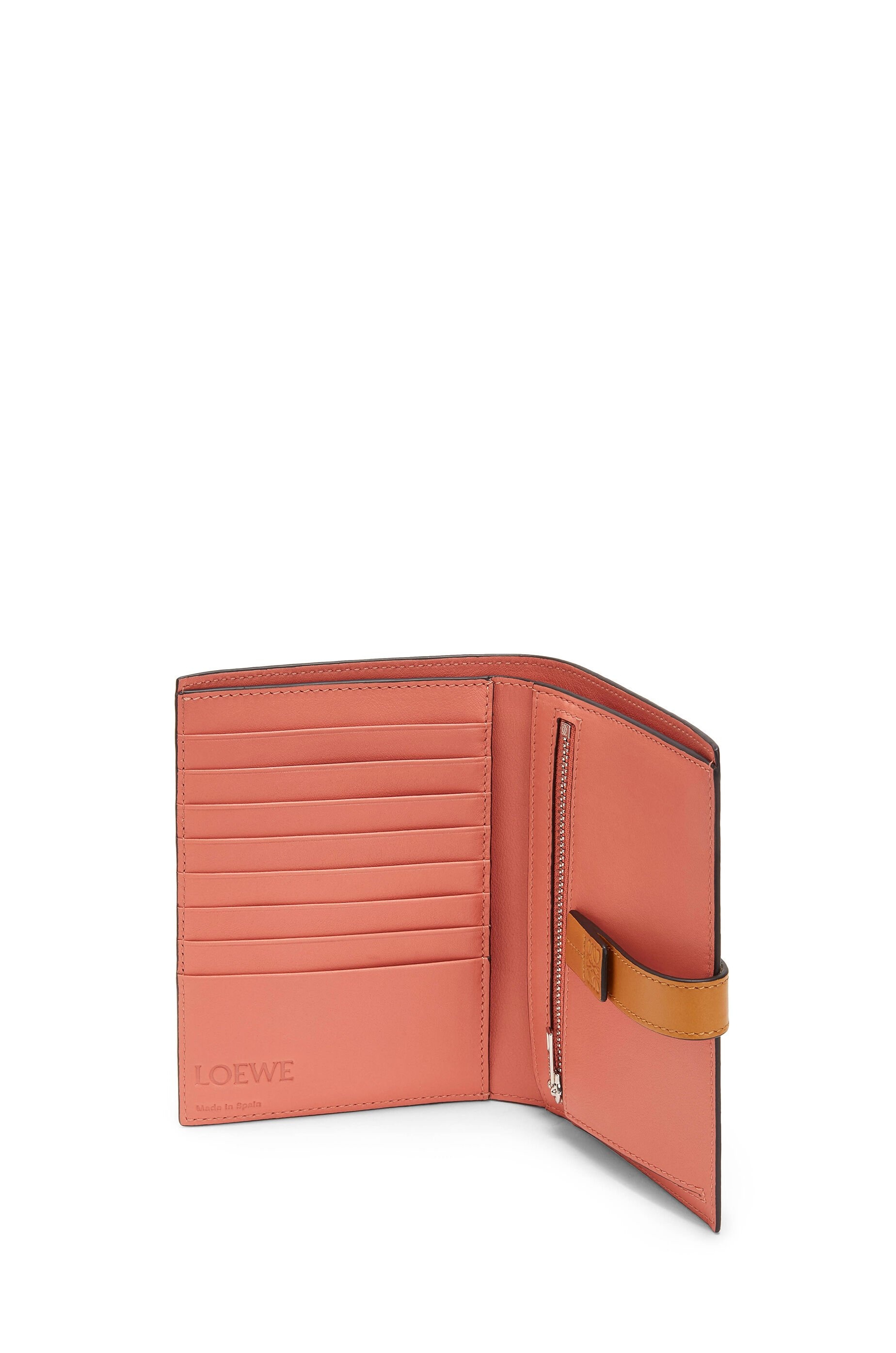 Medium vertical wallet in soft grained calfskin - 2