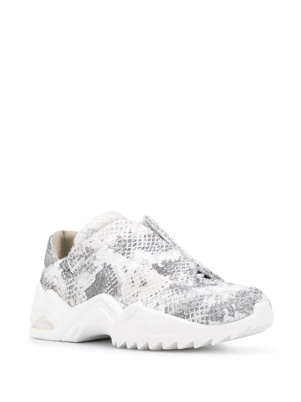 snakeskin print slip-on sneakers - 2