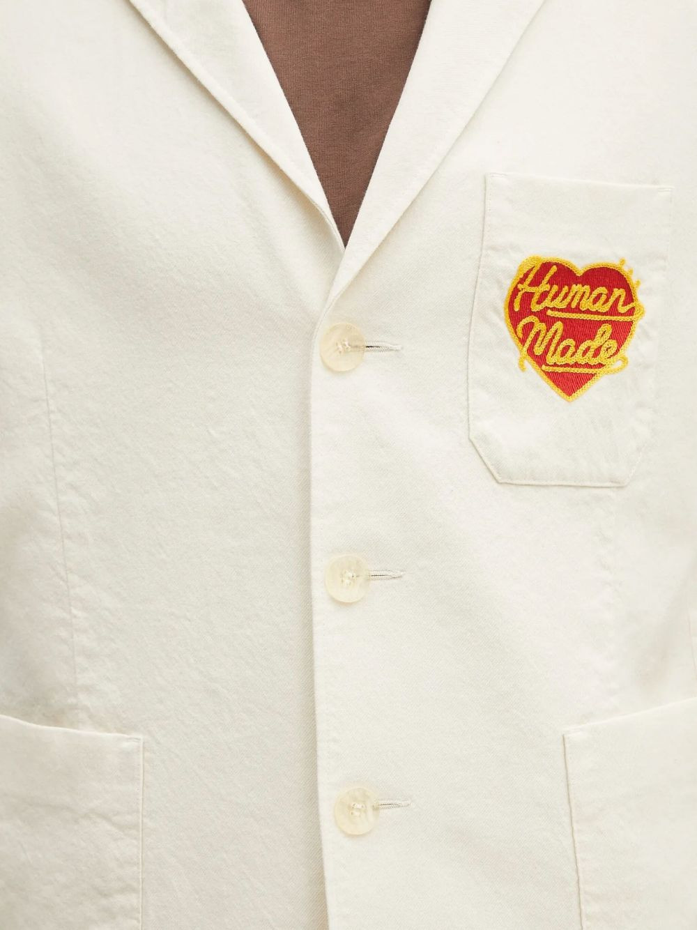 logo-embroidered blazer - 5