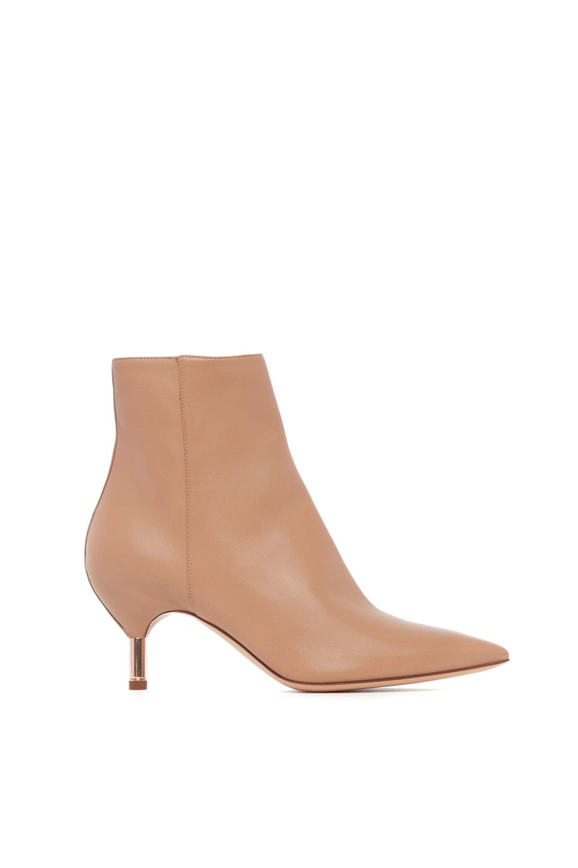 Valeria Heeled Boot in Dark Camel Leather - 1