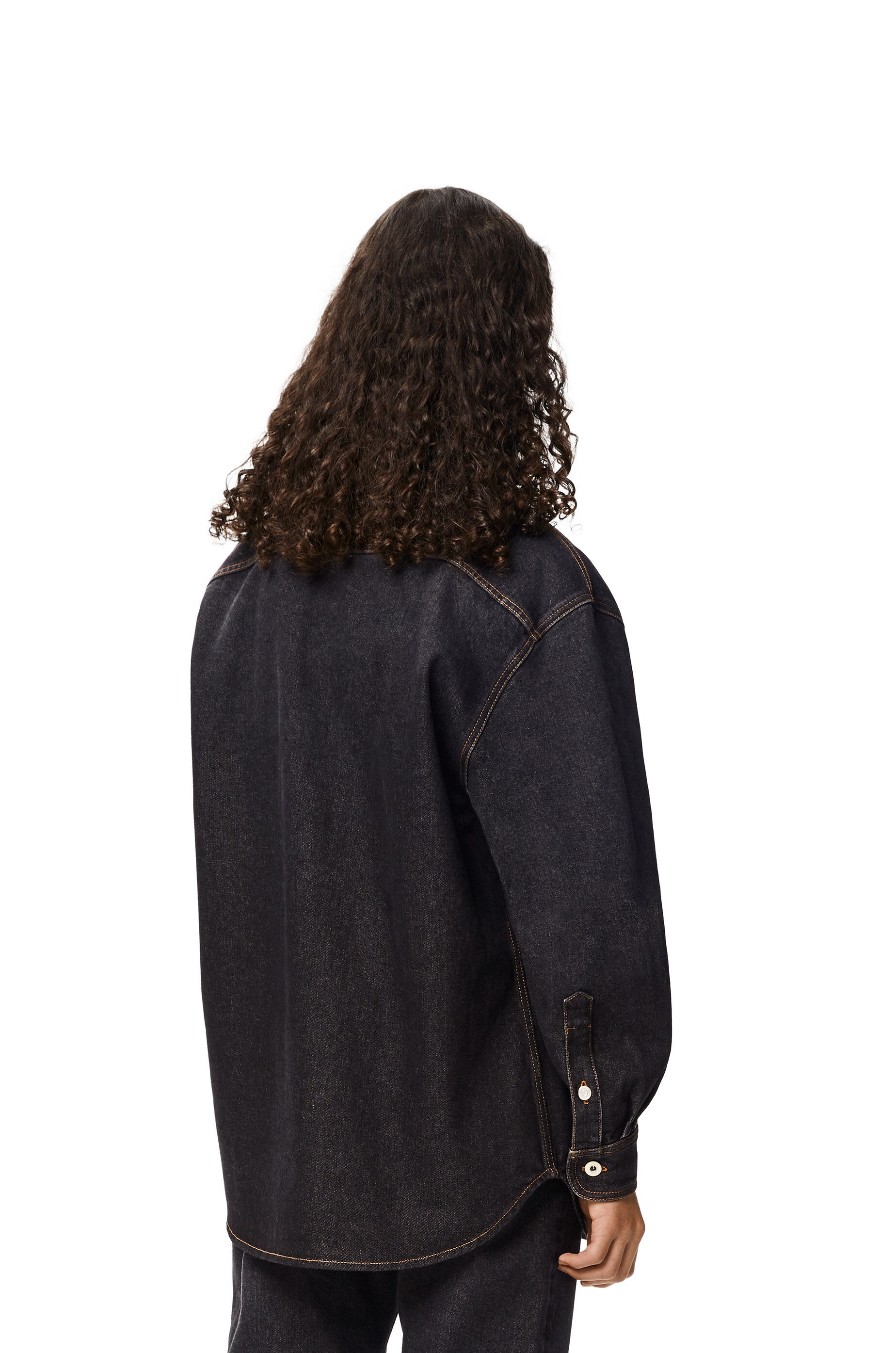Rainbow patch overshirt in denim - 4