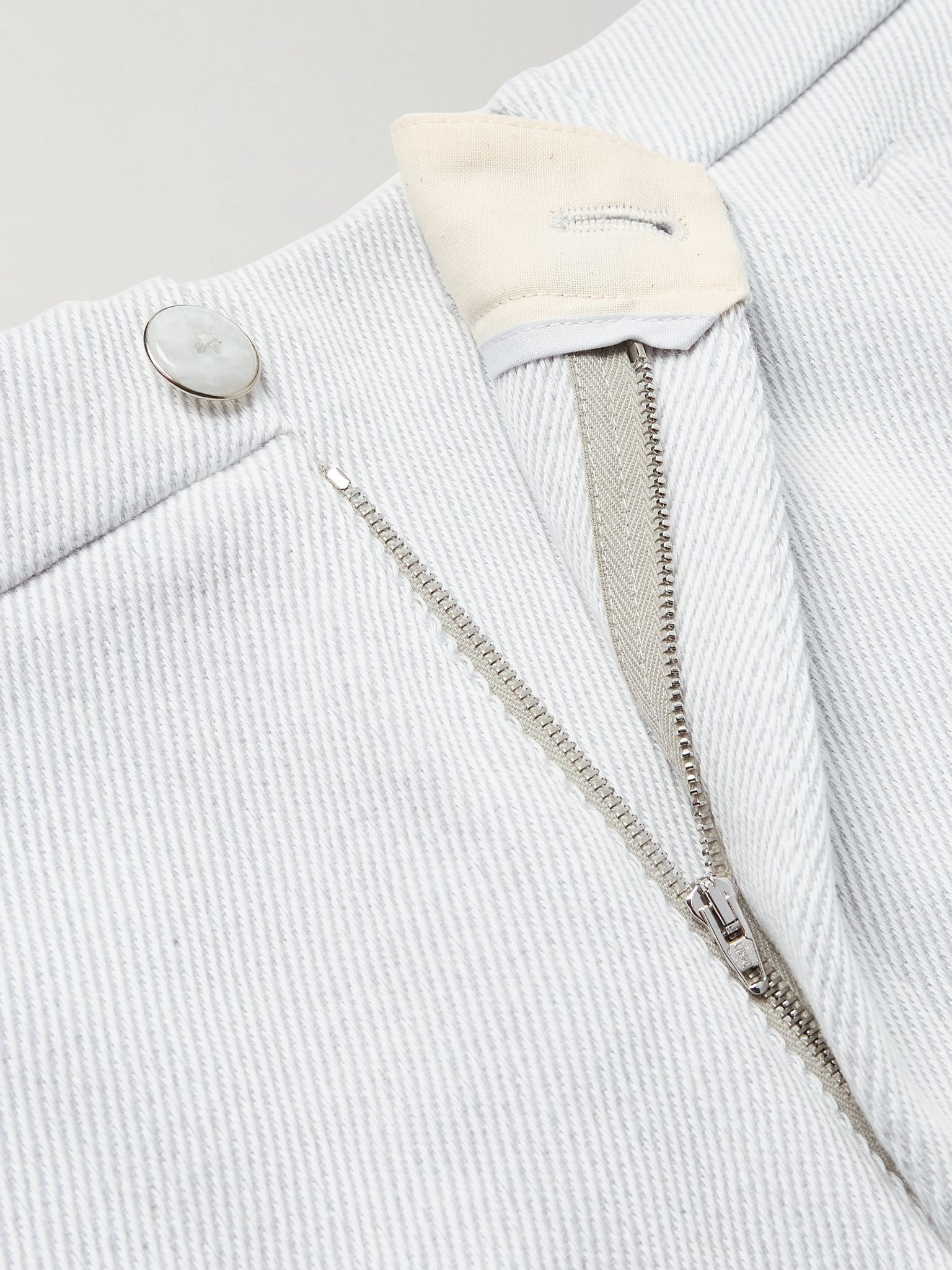 Explorer Straight-Leg Cashmere and Cotton-Blend Twill Trousers White - 6