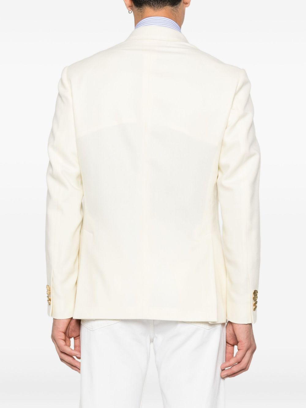 double-breasted gold-button blazer - 4