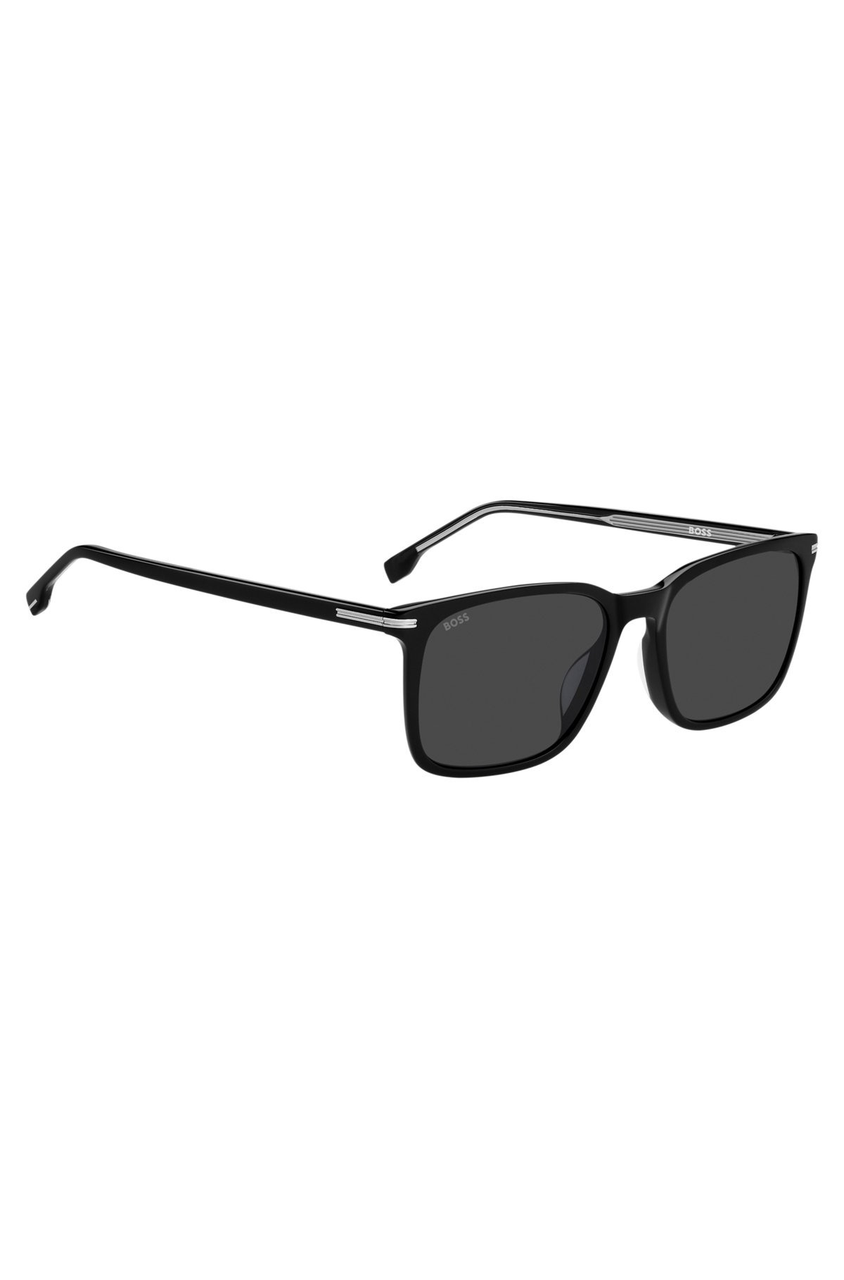 BLACK-ACETATE SUNGLASSES WITH SILVER-TONE TRIMS - 4