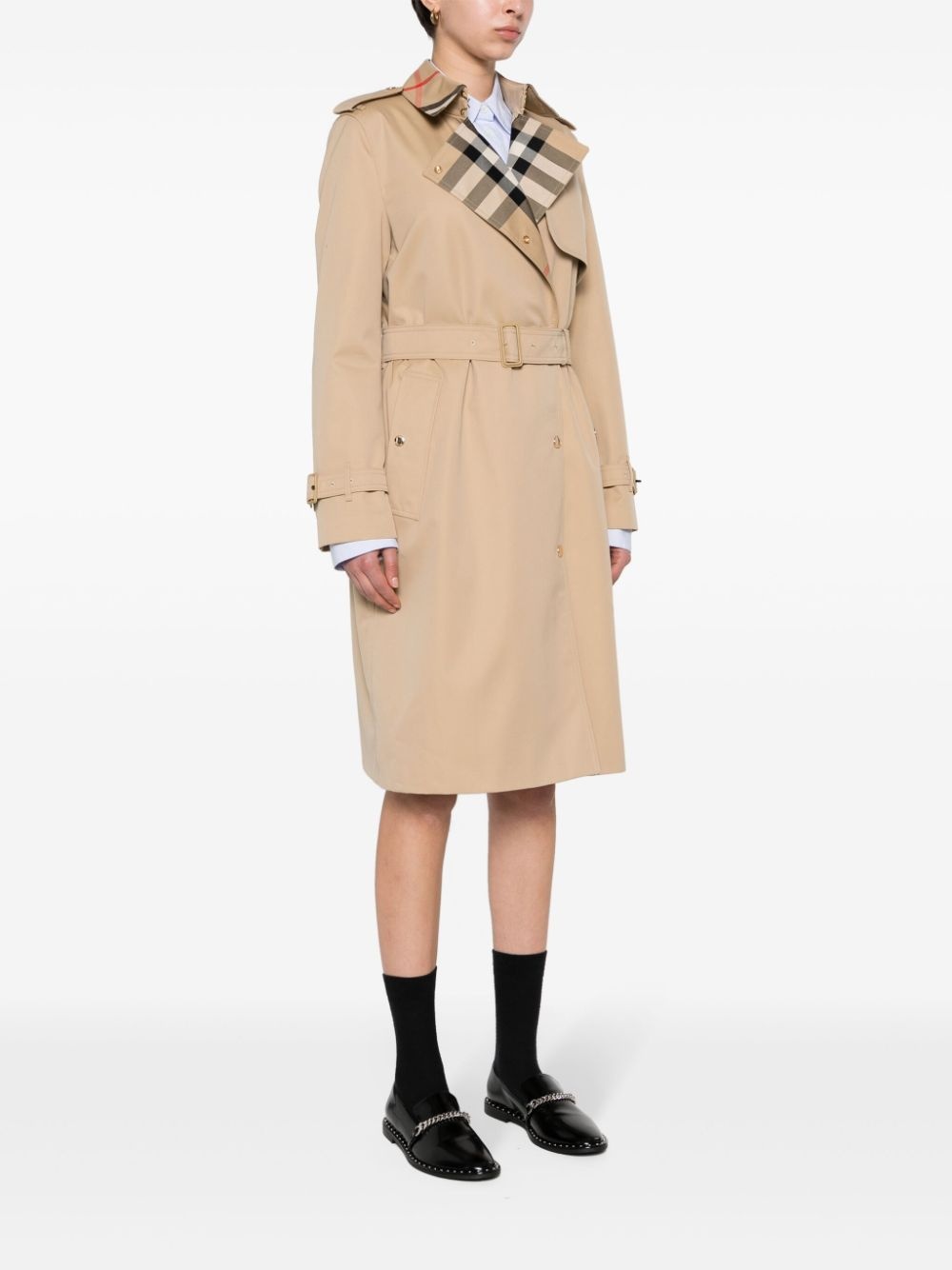 gabardine trench coat - 3