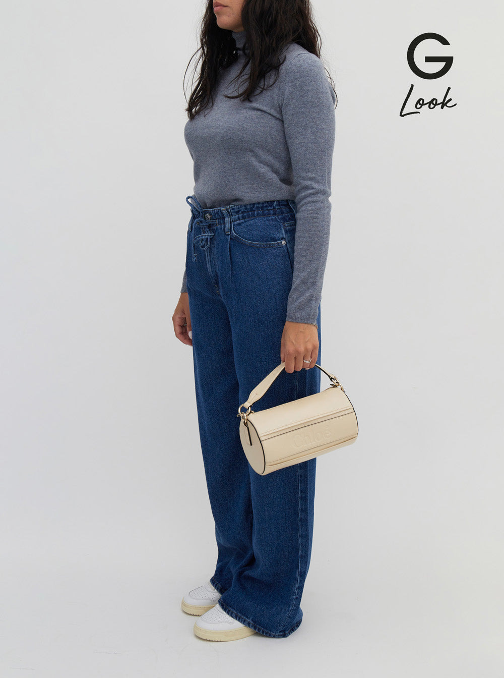 Chloé Women 'Woody' Cream White Tube Shoulder Bag With Engraved Logo In Leather Woman - 6