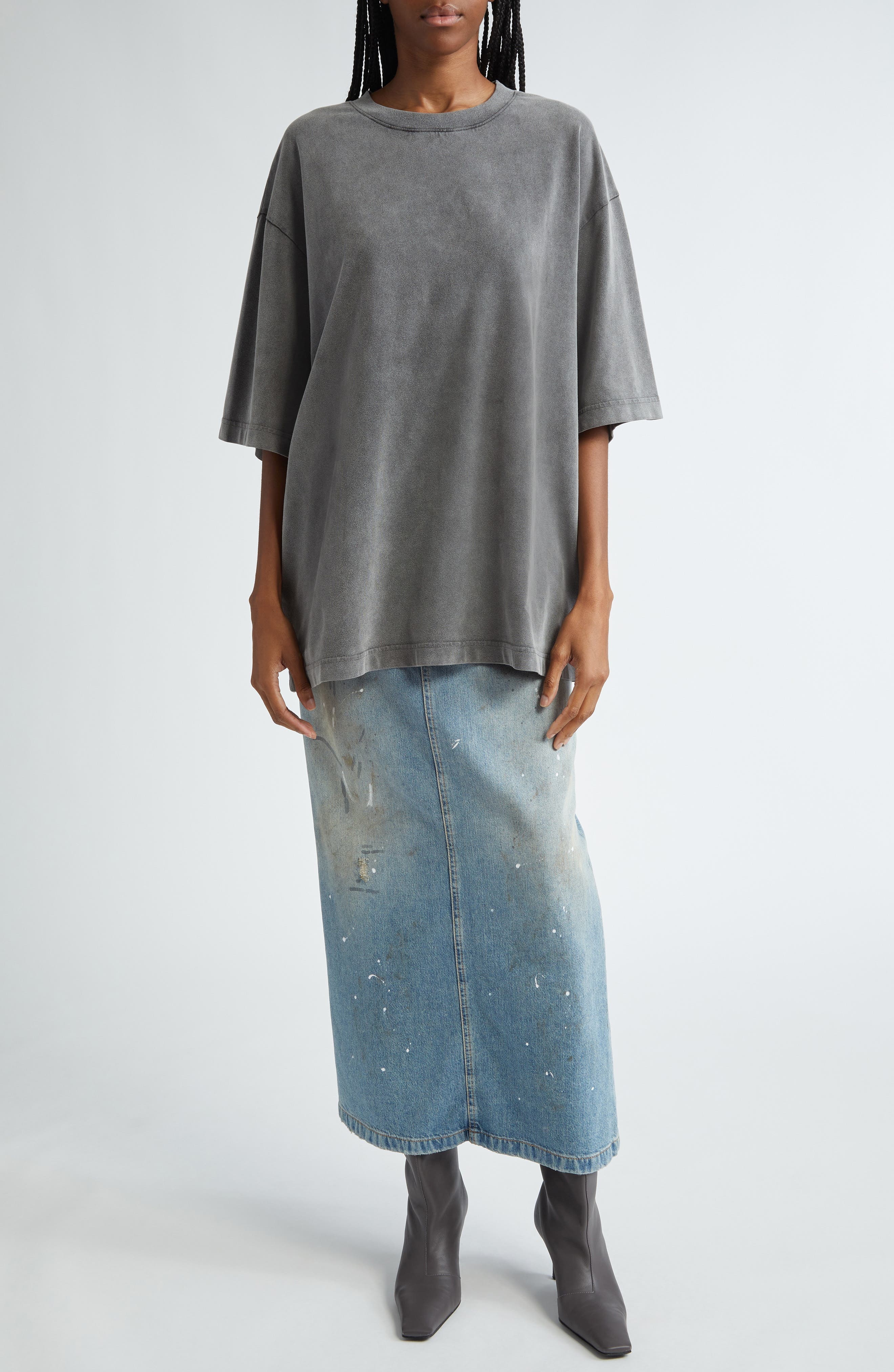 Acne Studios Exford Oversize T-Shirt in Faded Black at Nordstrom - 2