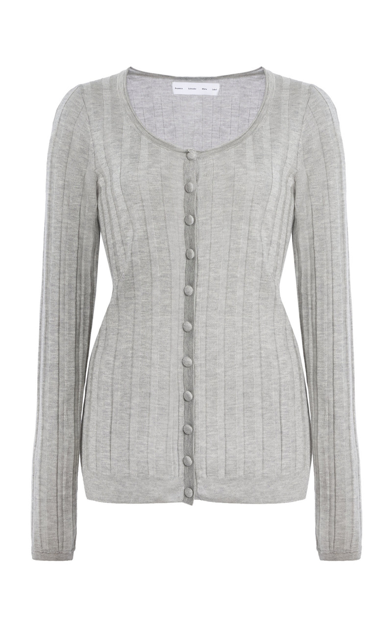 Hattie Cashmere-Blend Cardigan grey 1
