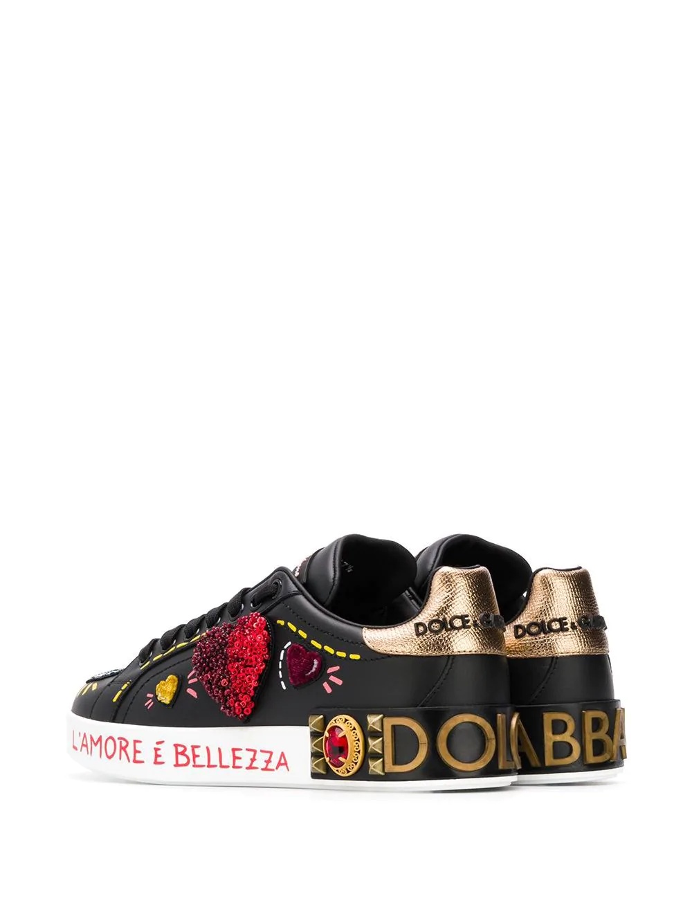 appliqué low top sneakers - 3