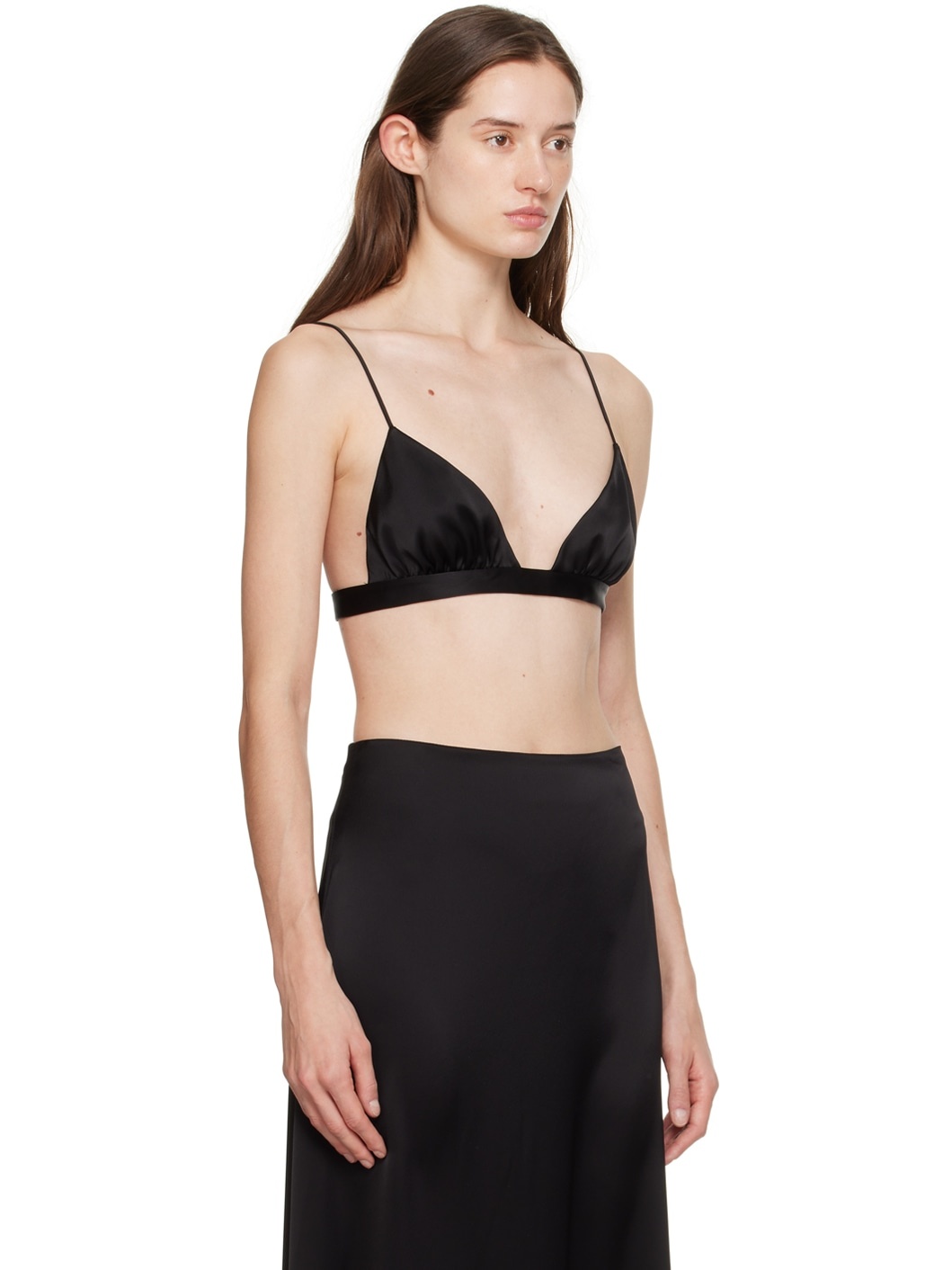 Black V-Neck Bra - 2