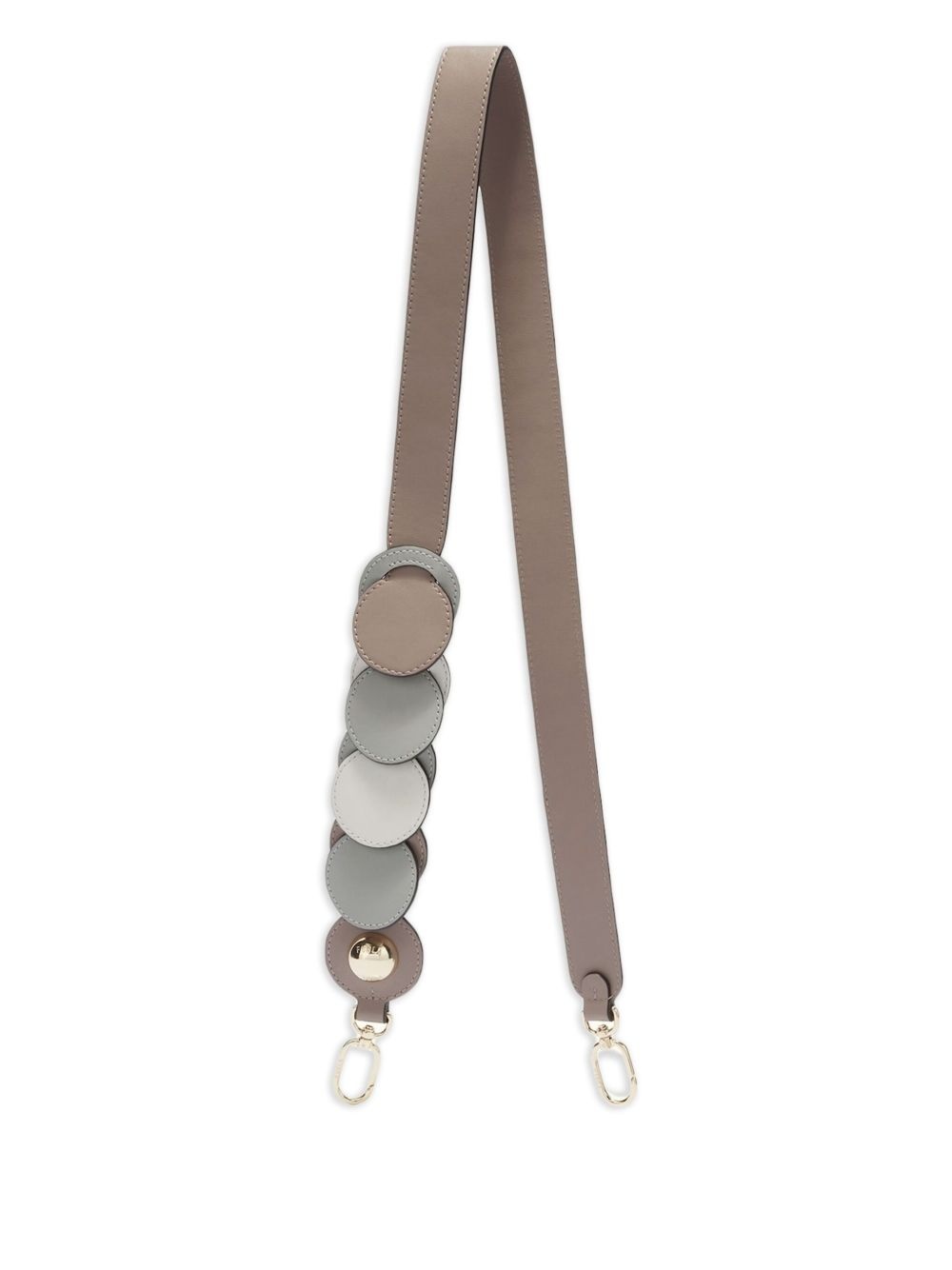 circle-appliqué leather shoulder strap - 1