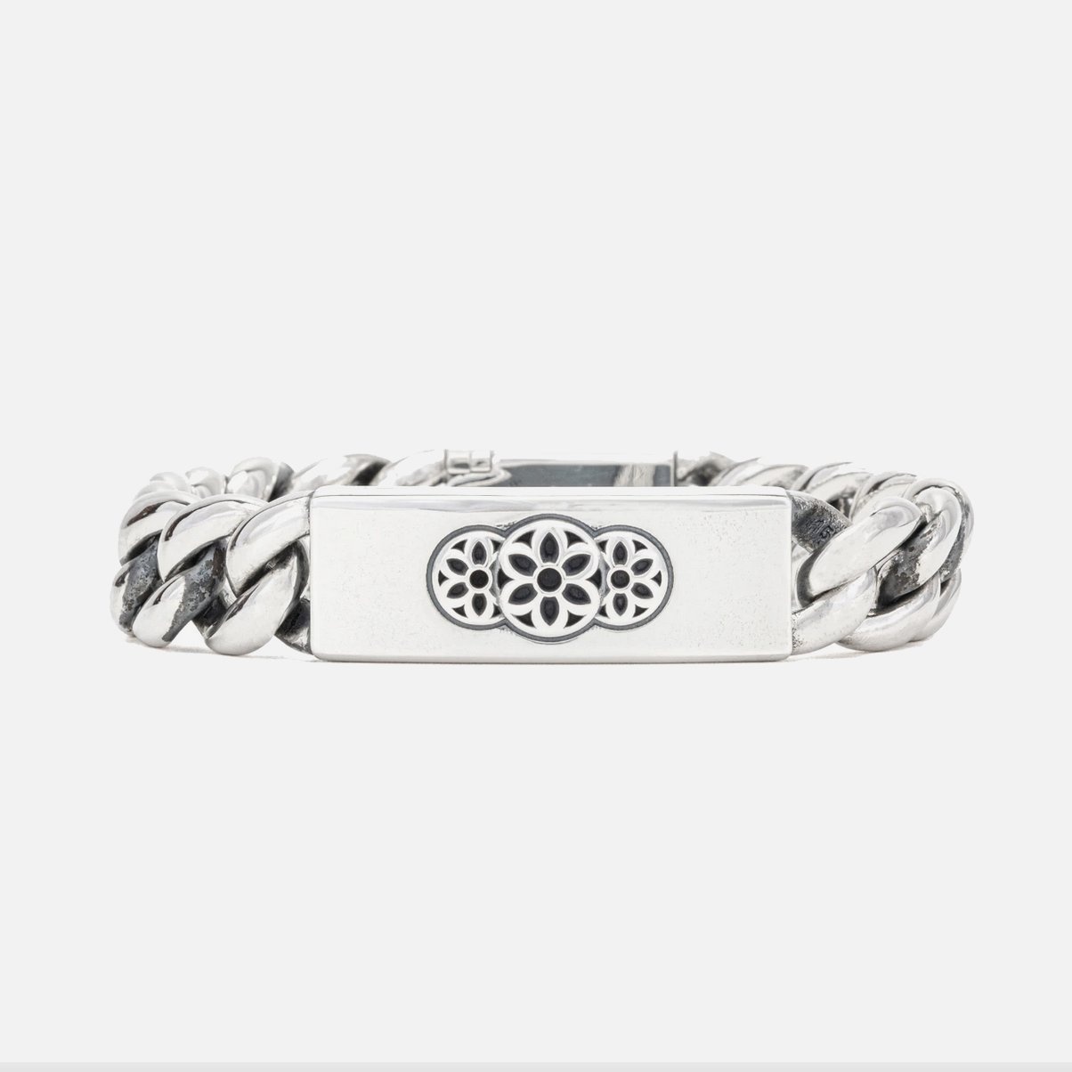 BS-ID-ROS GOOD ART HLYWD Box and Tongue Rosette ID Bracelet - Sterling Silver - 1